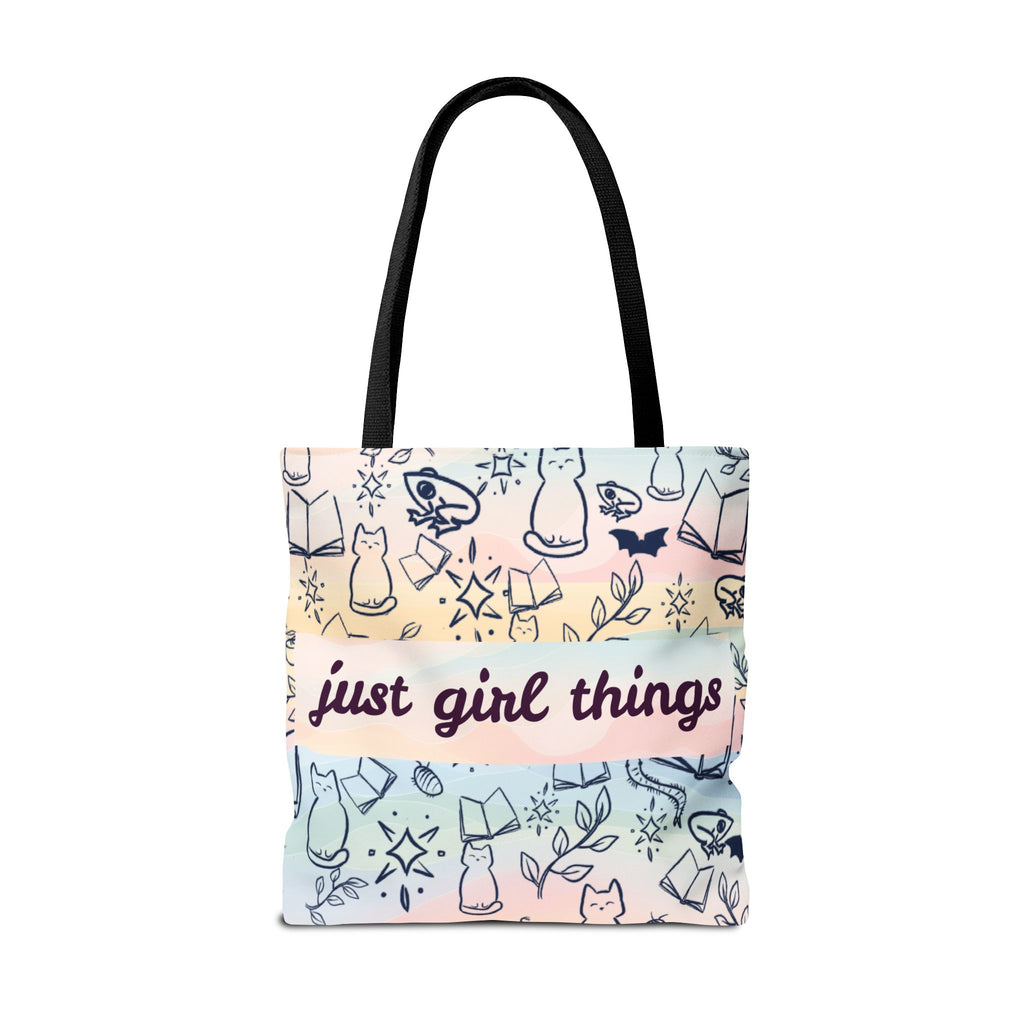 Just Girl Things Tote  "Cats, Books, Frogs & Bats? Yes, Please!"