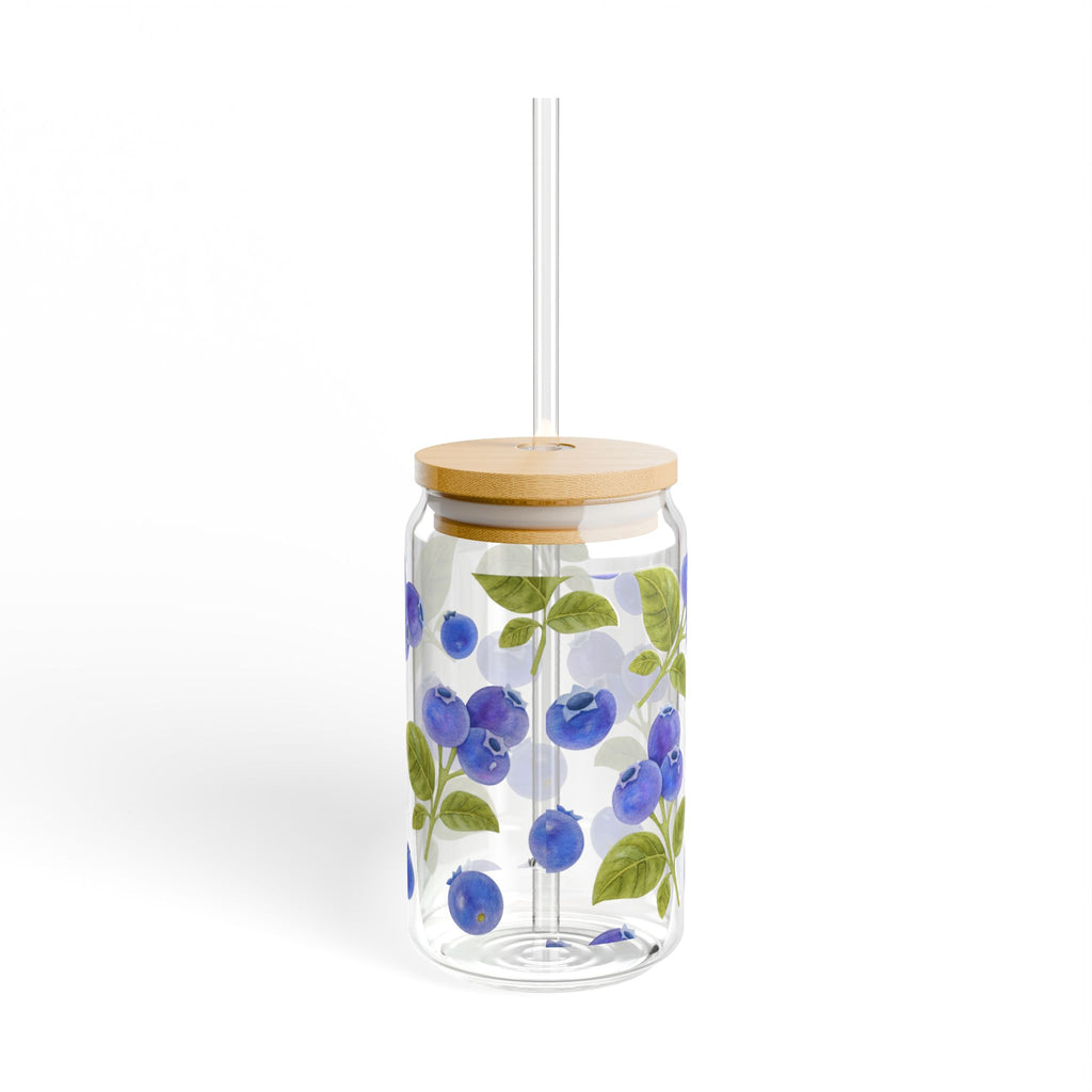 Blueberry 16oz Sipper Glass with Bamboo Lid