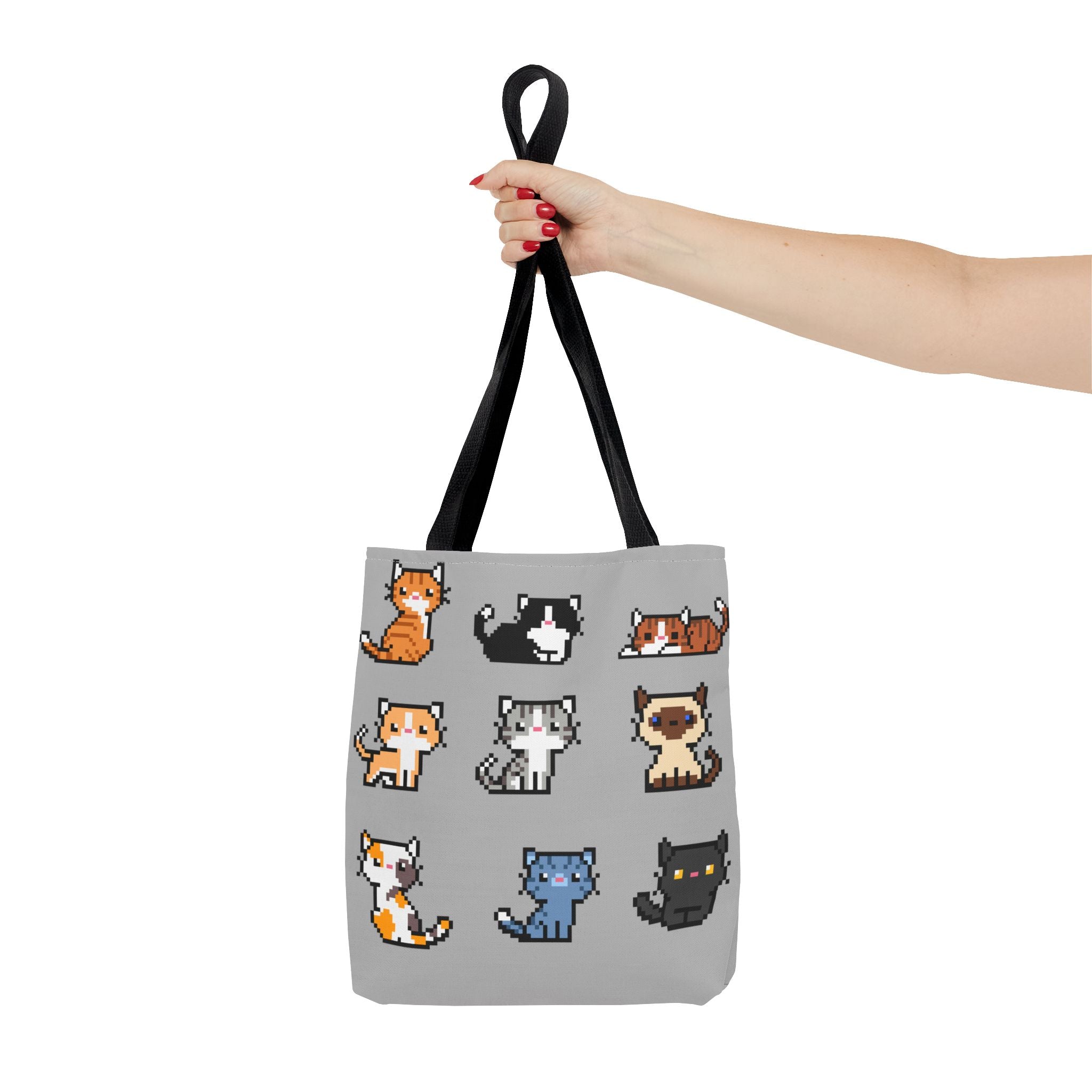 Cute Pixel Art Cat Tote Bag - Perfect for Cat Lovers & Everyday Use
