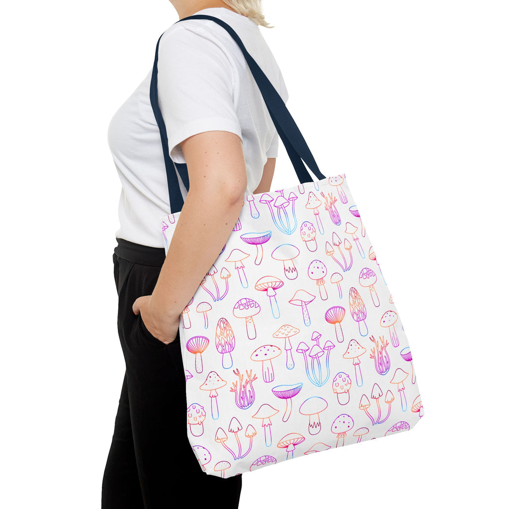 Colorful Mushroom Pattern Tote Bag - Eco-Friendly Grocery or Beach Tote