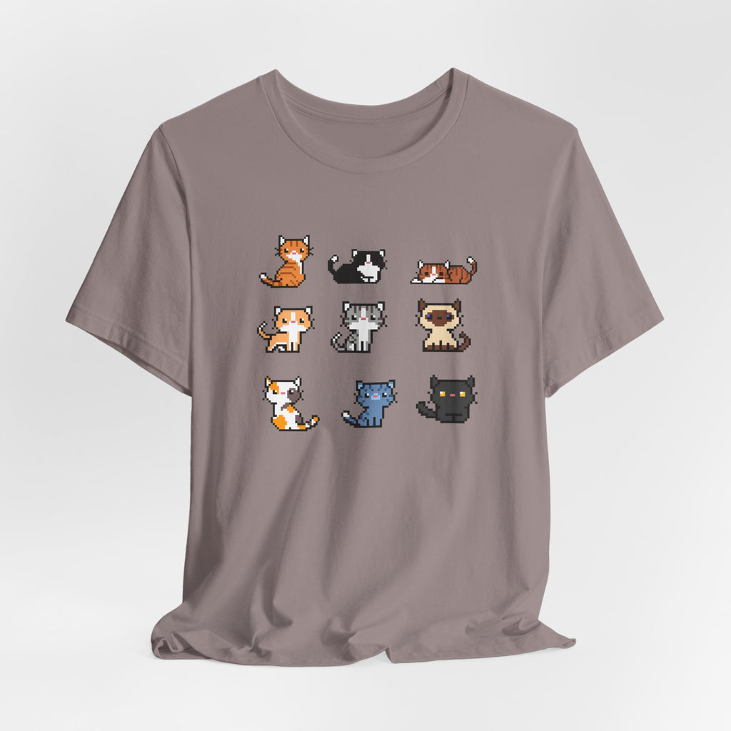 Cute Cat Pixel Art Unisex Short Sleeve Tee