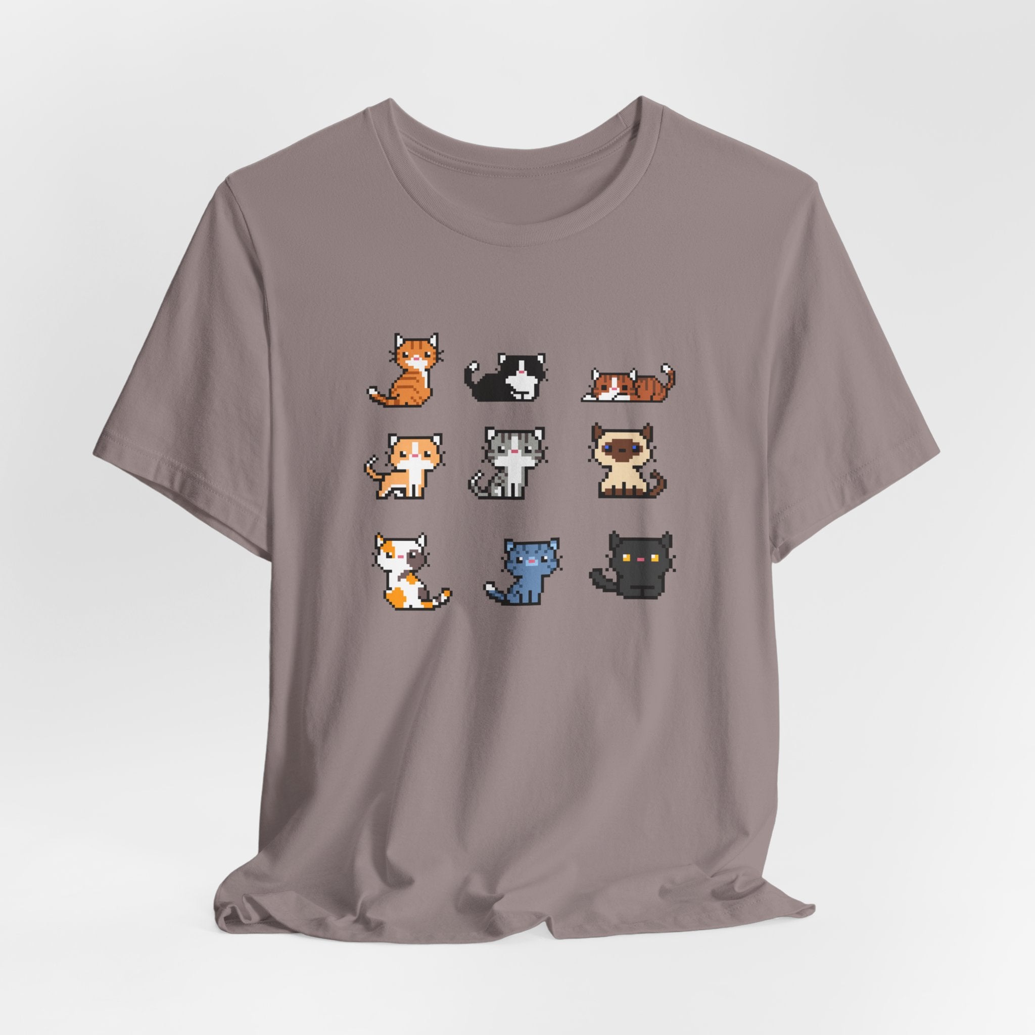 Cute Cat Pixel Art Unisex Short Sleeve Tee