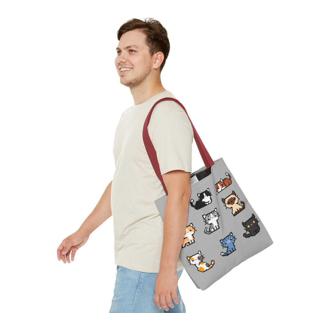 Cute Pixel Art Cat Tote Bag - Perfect for Cat Lovers & Everyday Use