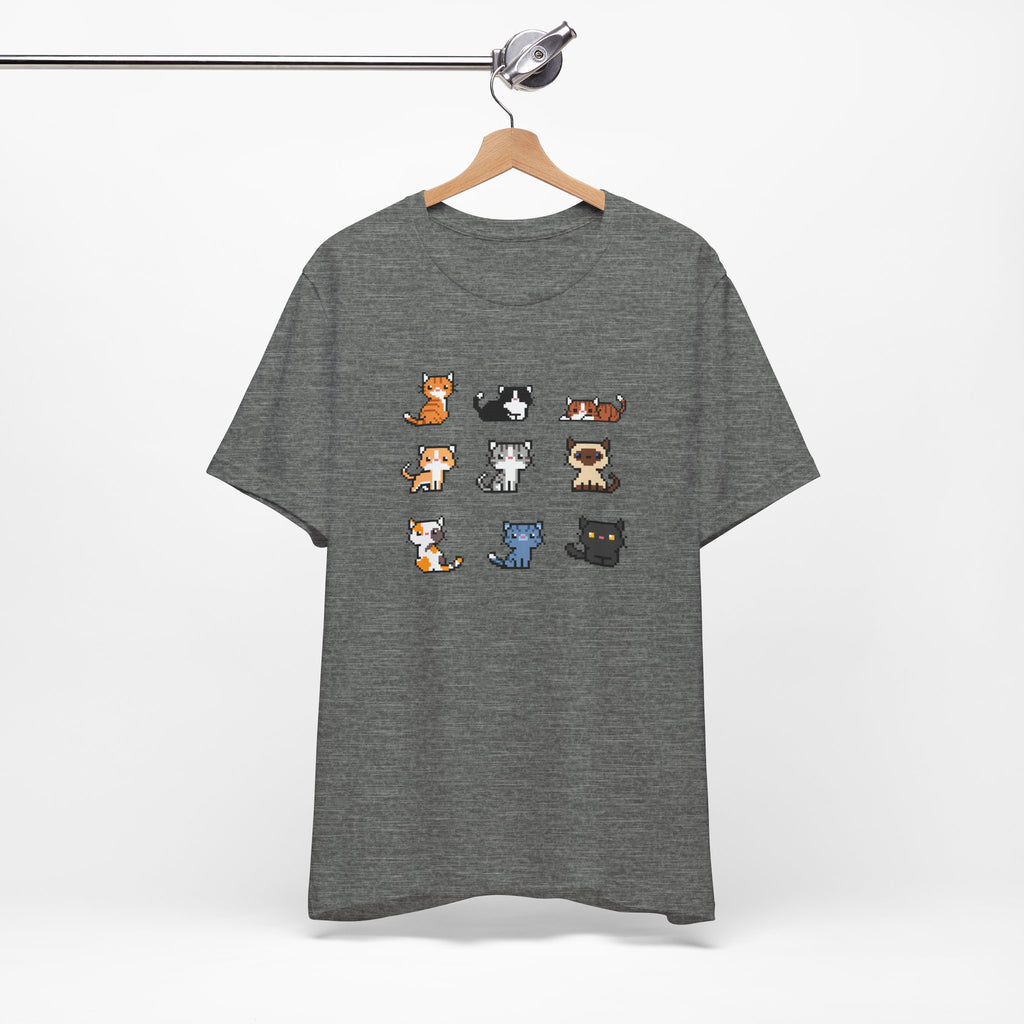 Cute Cat Pixel Art Unisex Short Sleeve Tee