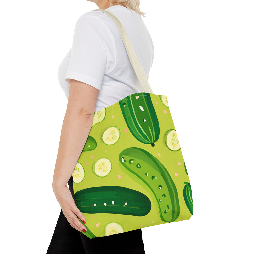 Pickles Pattern Tote Bag - Stylish Reusable Grocery & Beach Bag