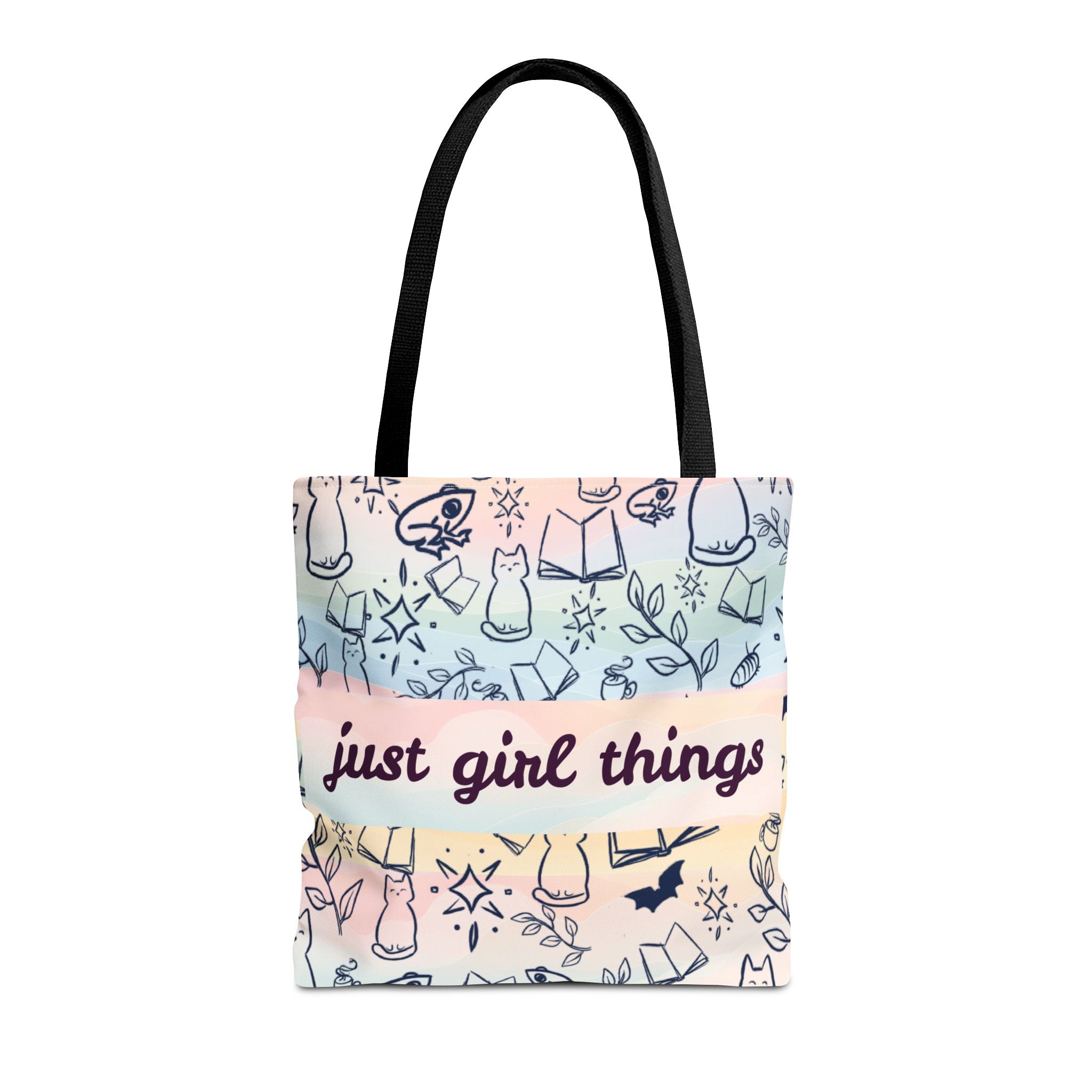 Just Girl Things Tote  "Cats, Books, Frogs & Bats? Yes, Please!"