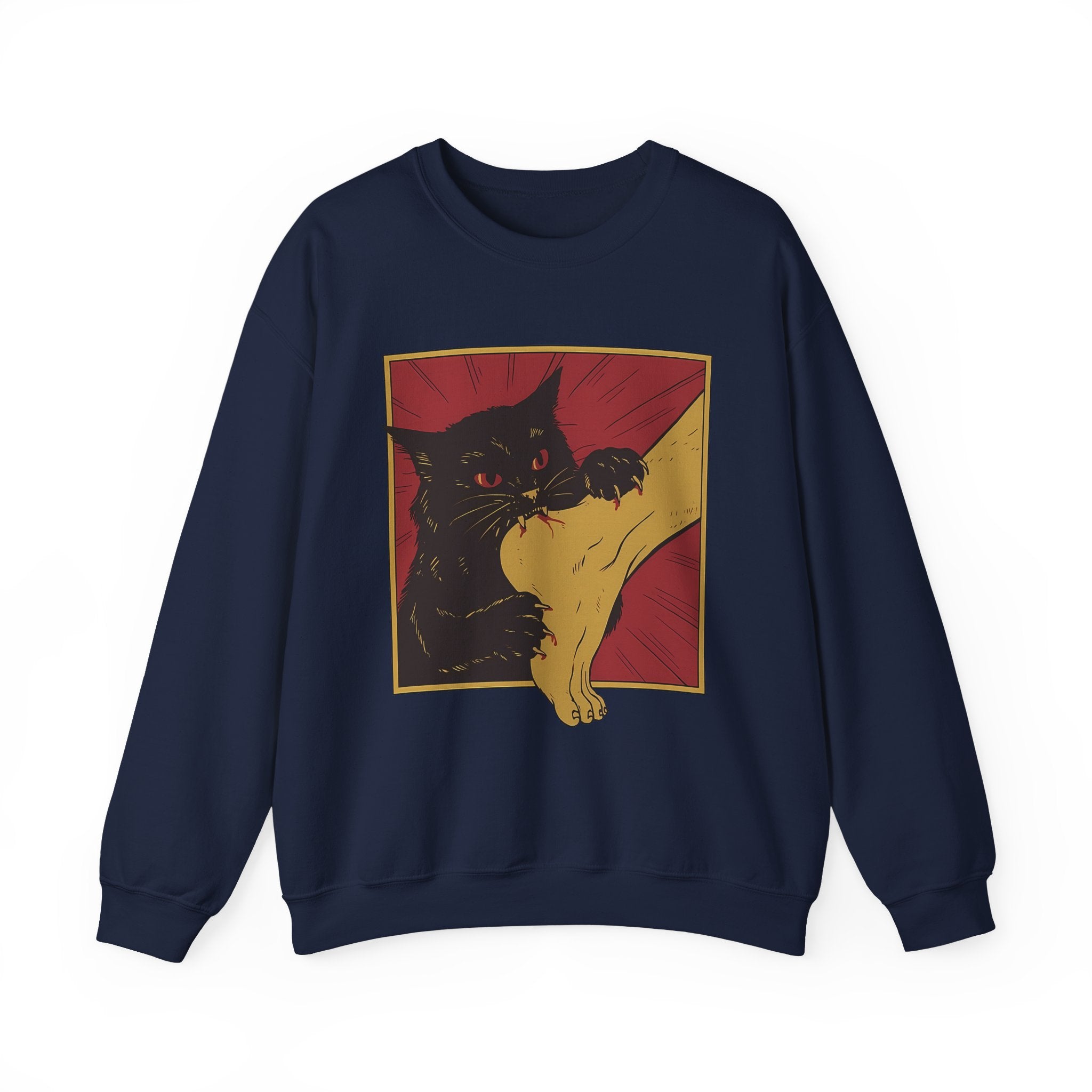 Cat Graphic Sweatshirt - Cozy Unisex Crewneck for Pet Lovers, Perfect for Casual Wear, Gift for Cat Owners, Fun and Comfy!