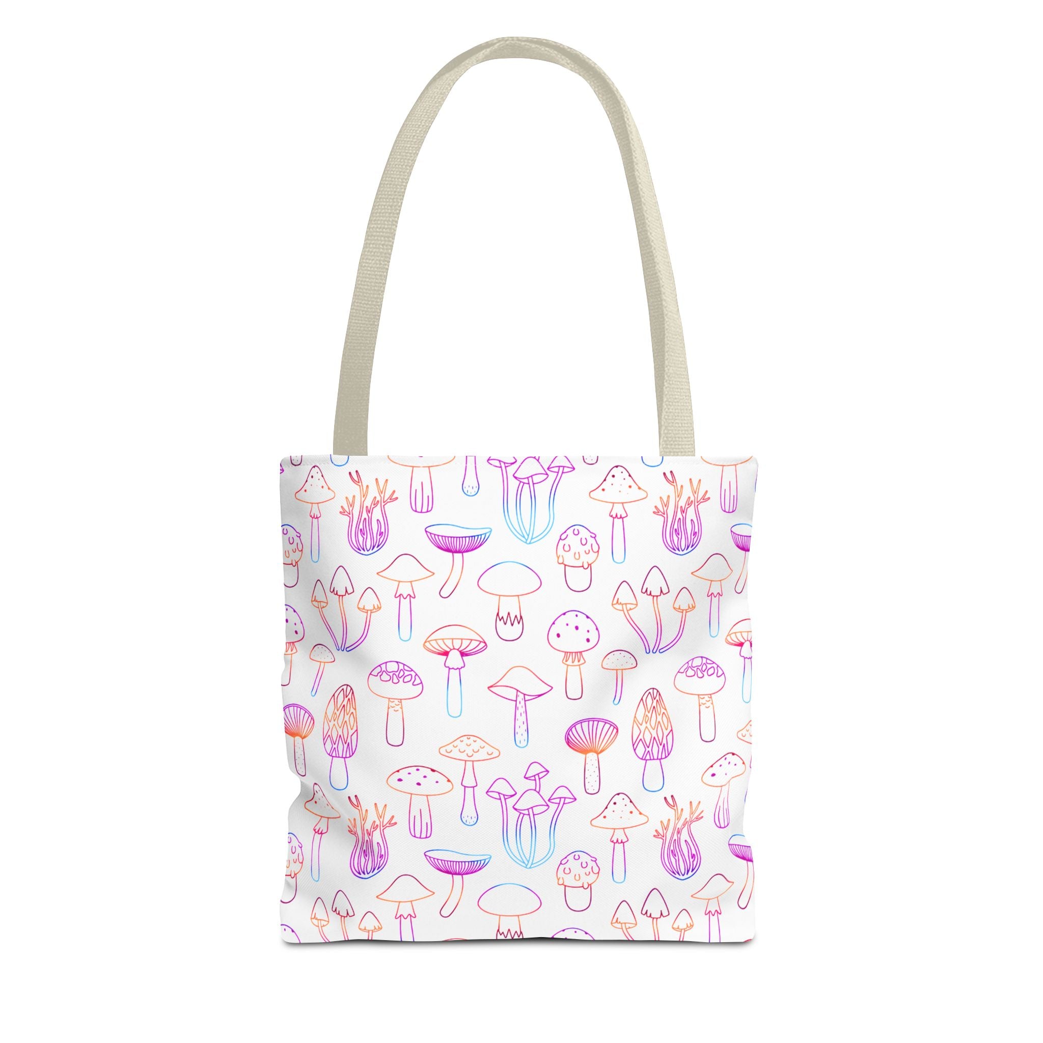 Colorful Mushroom Pattern Tote Bag - Eco-Friendly Grocery or Beach Tote