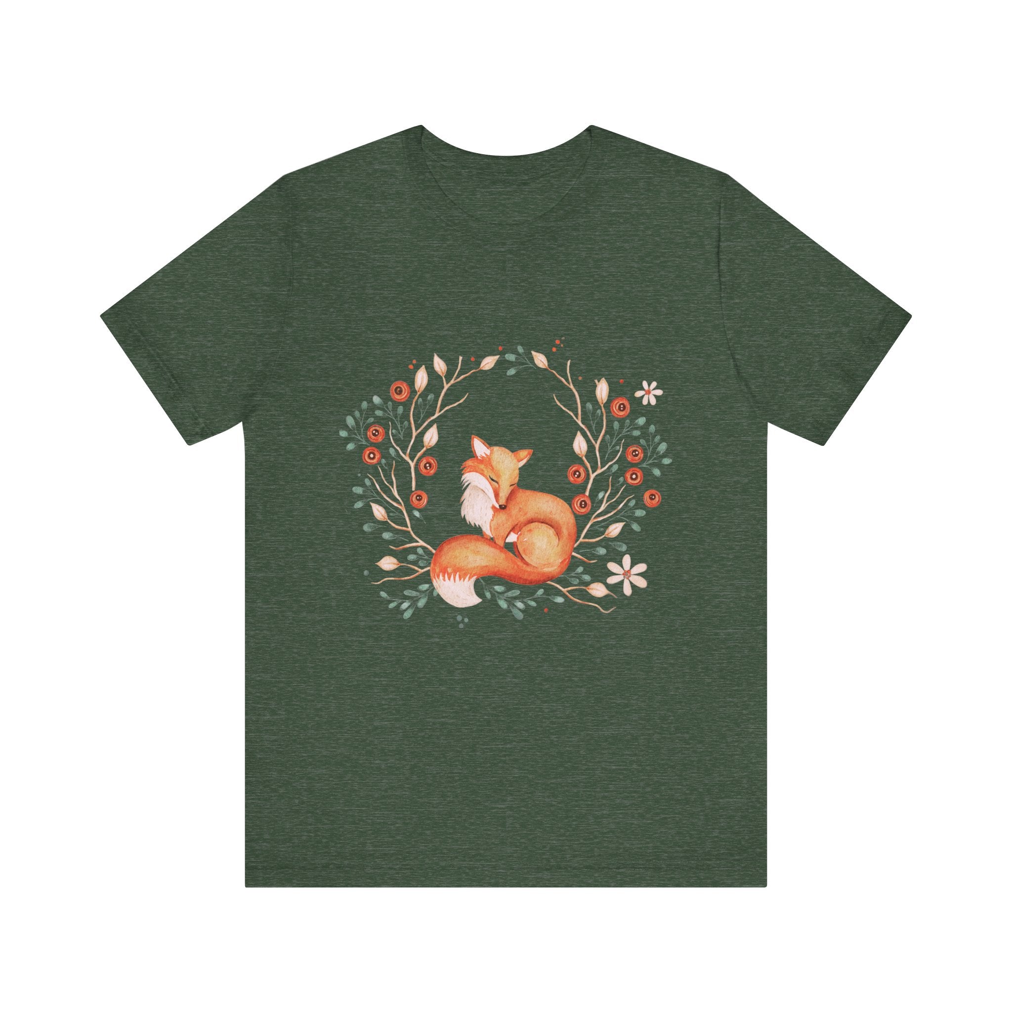 Whimsical Fox Unisex Jersey Tee, Forest Animal Shirt, Cute Gift for Nature Lovers, Relaxed Fit, Eco-Friendly Fabric