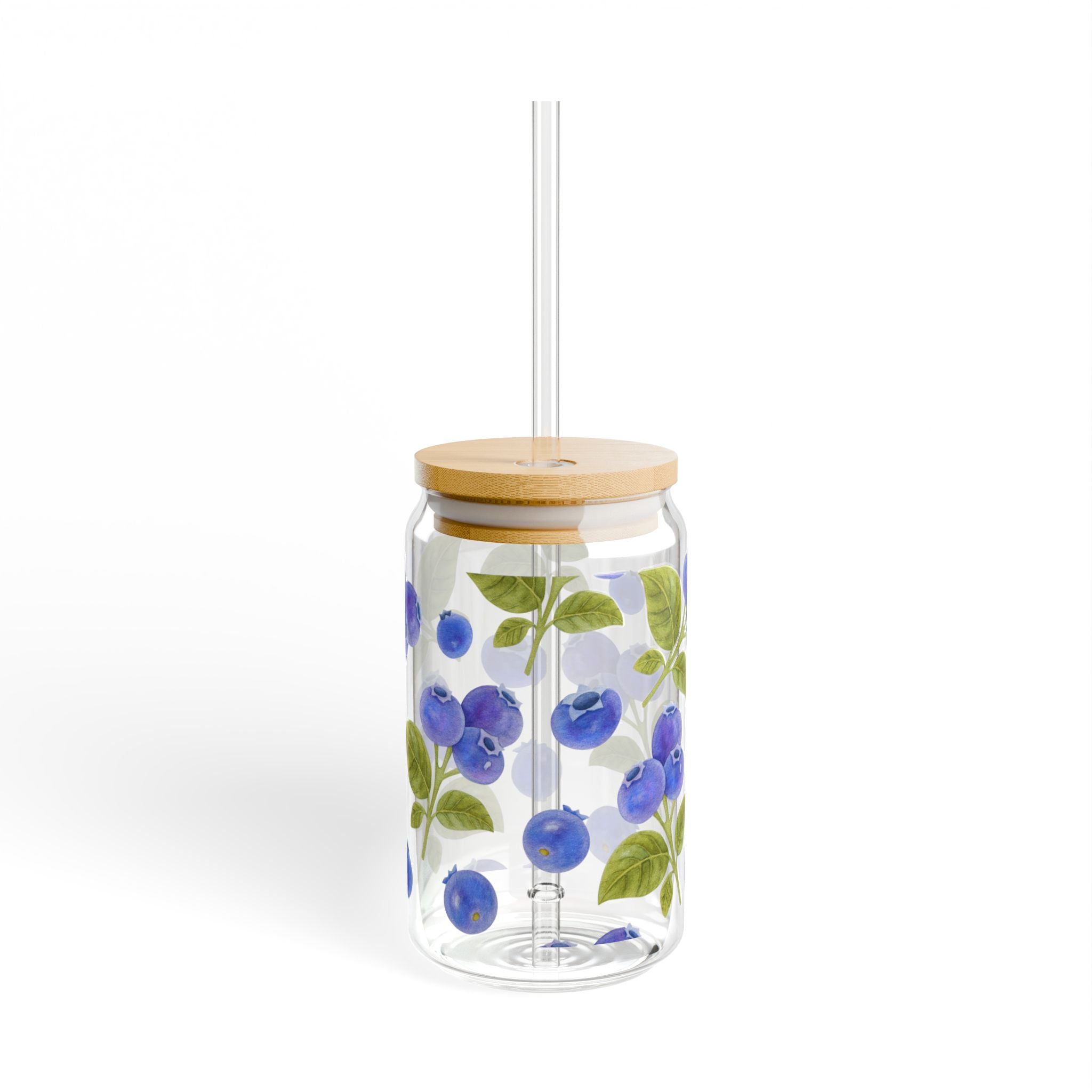 Blueberry 16oz Sipper Glass with Bamboo Lid