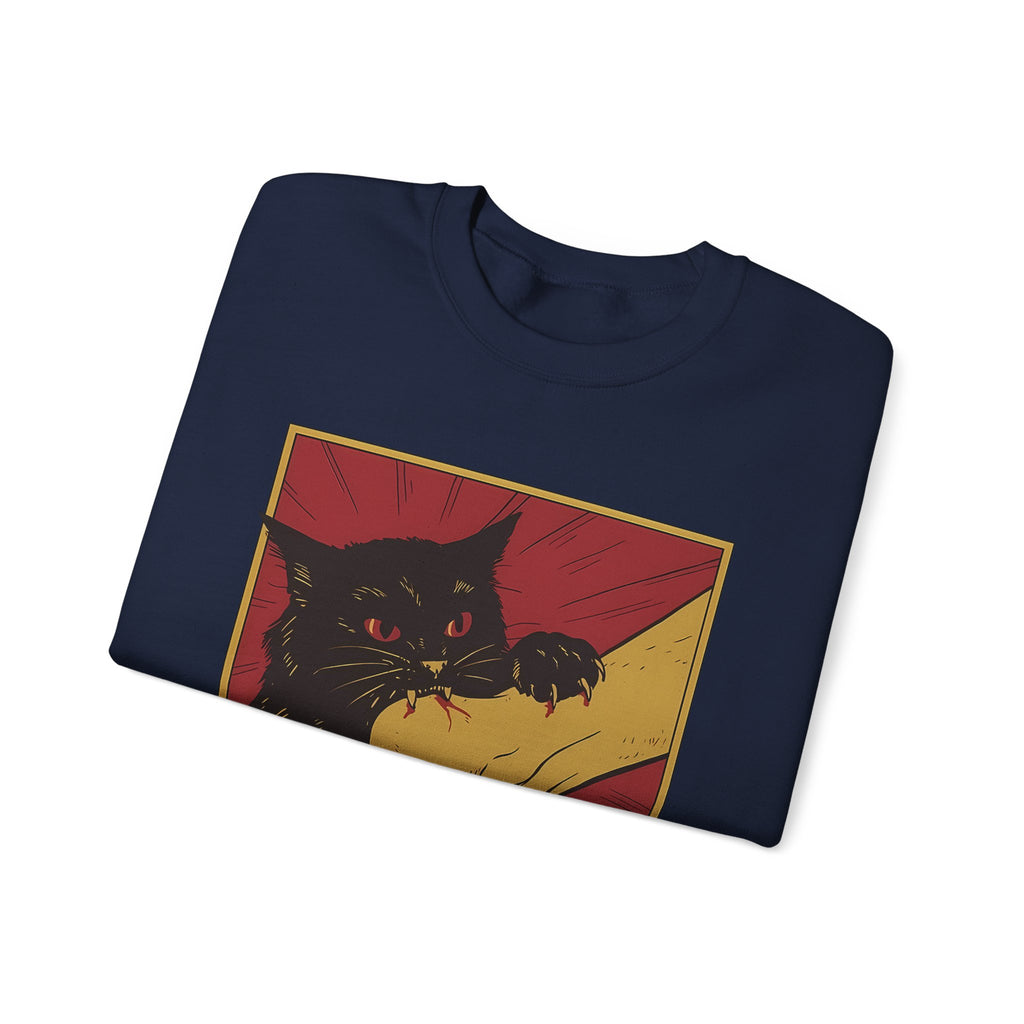 Cat Graphic Sweatshirt - Cozy Unisex Crewneck for Pet Lovers, Perfect for Casual Wear, Gift for Cat Owners, Fun and Comfy!