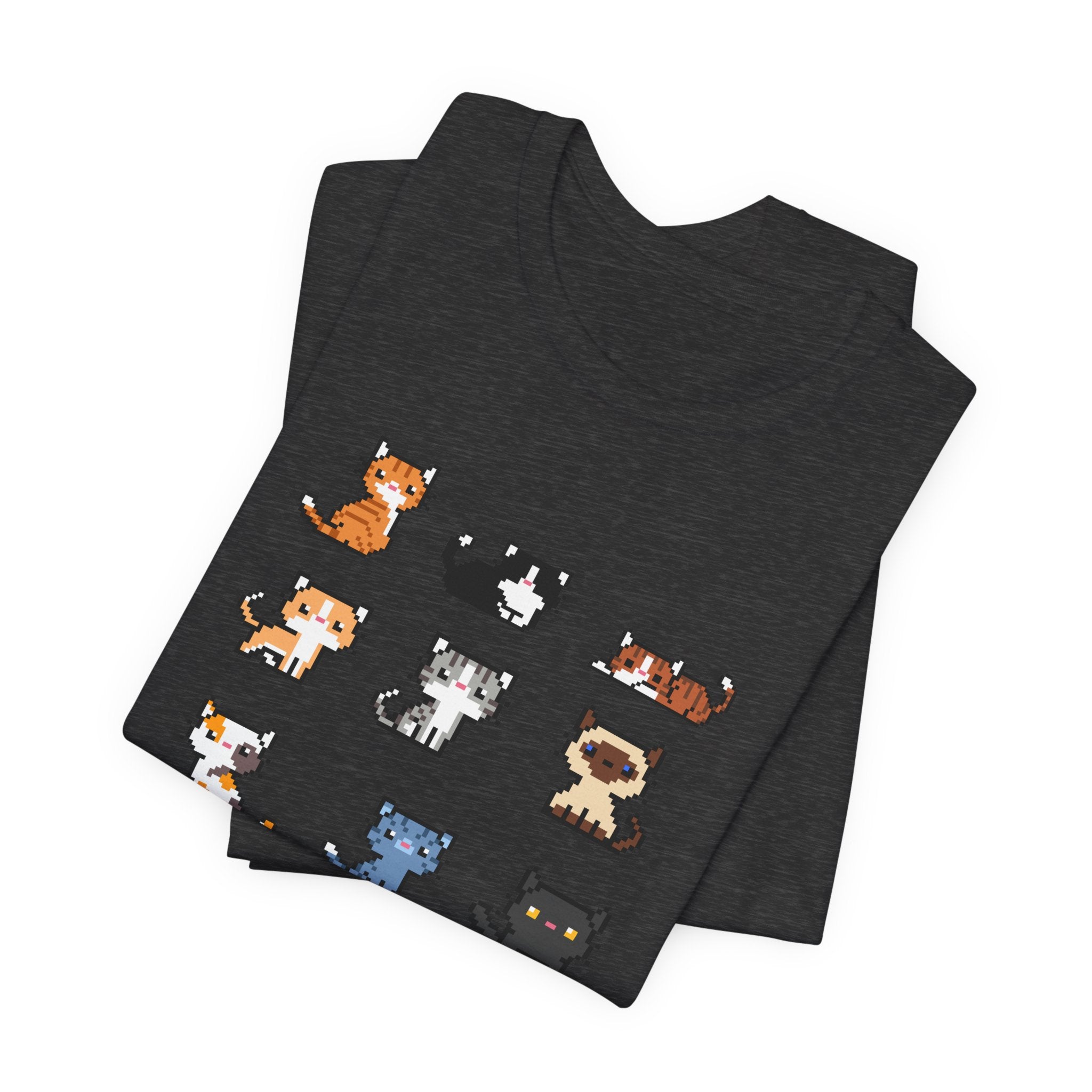 Cute Cat Pixel Art Unisex Short Sleeve Tee