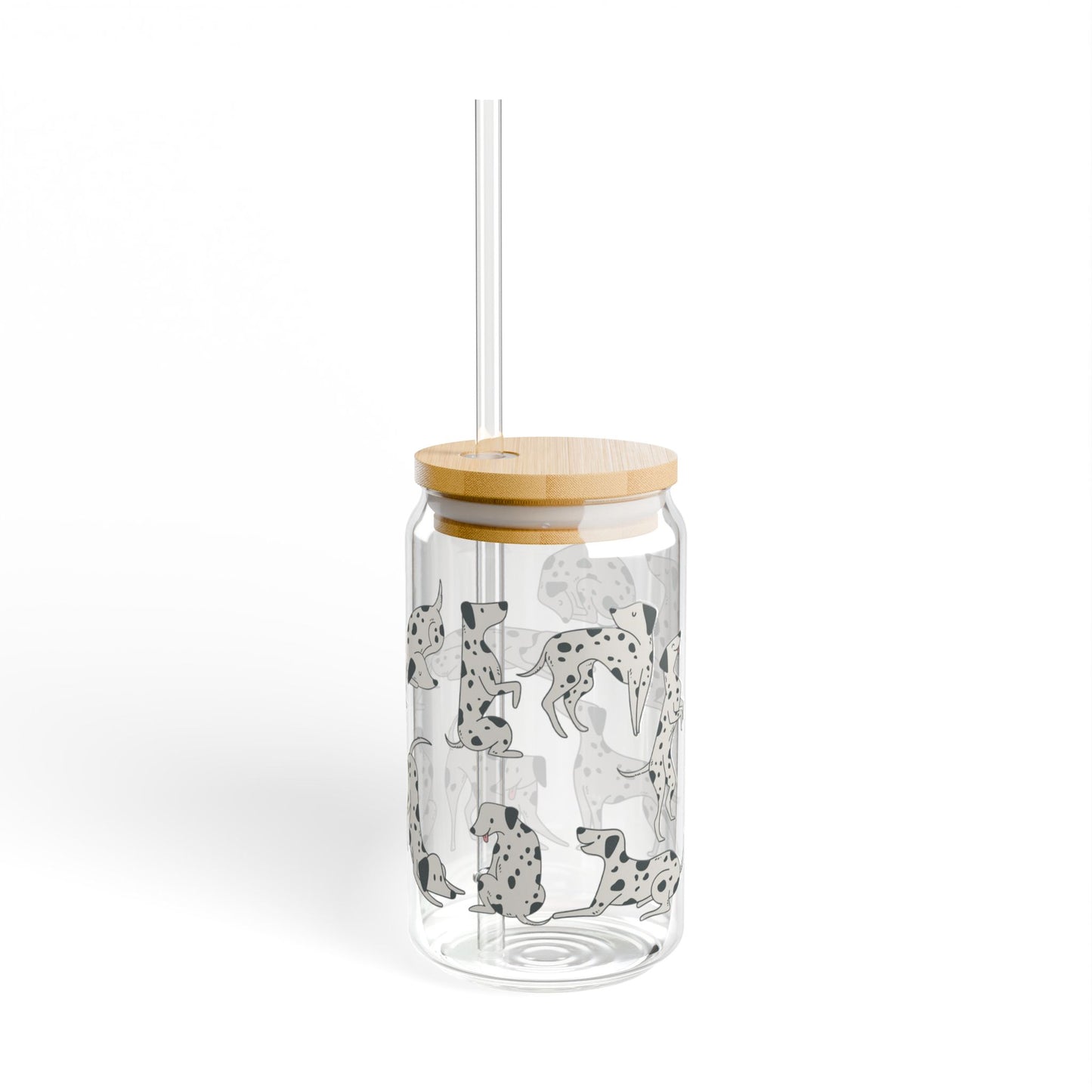 Dalmatian Sipper Glass | Cute Dog Lover Drinkware | Eco-Friendly, Gift for Pet Lovers, Summer Vibes, Home Decor, Fun Party Glass