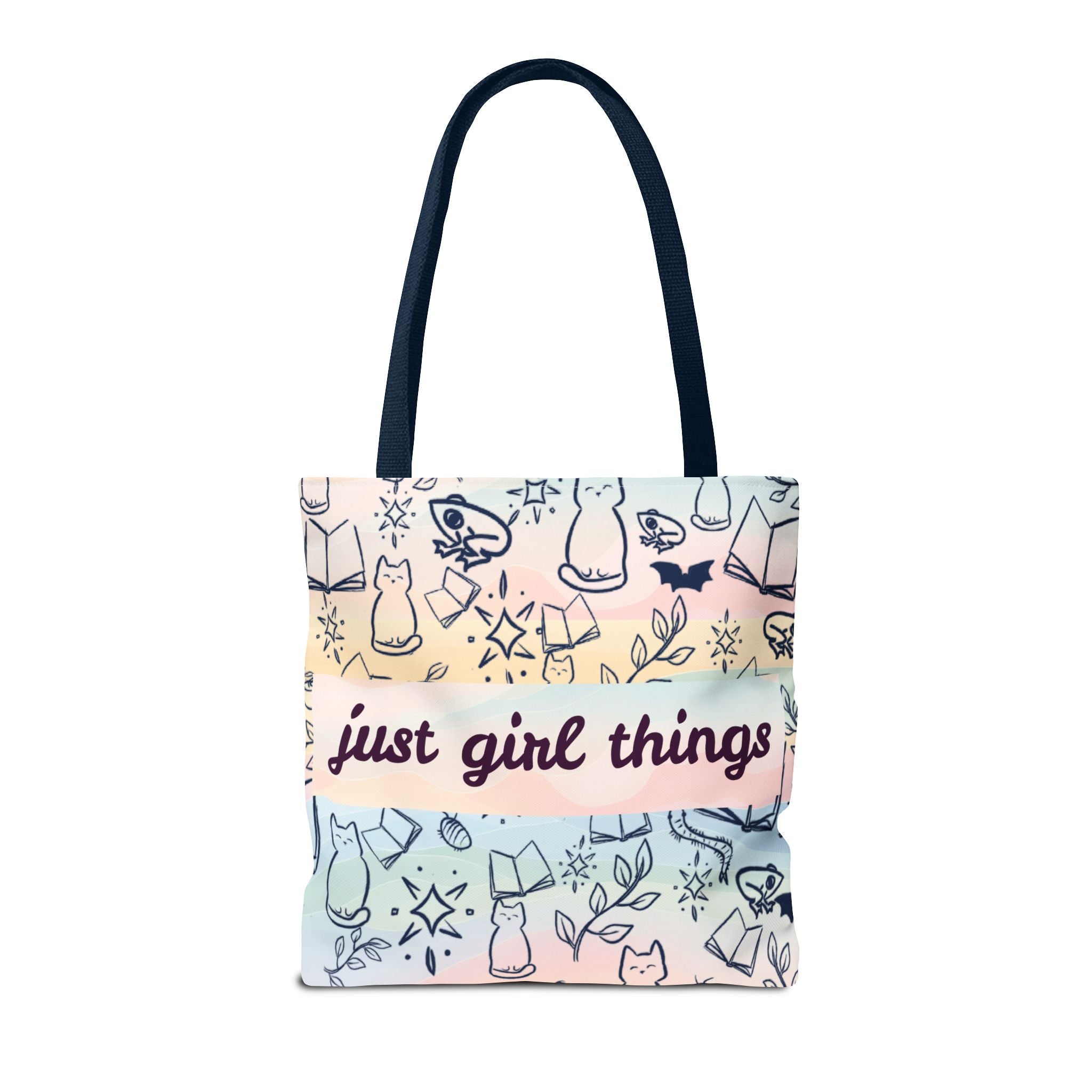 Just Girl Things Tote  "Cats, Books, Frogs & Bats? Yes, Please!"