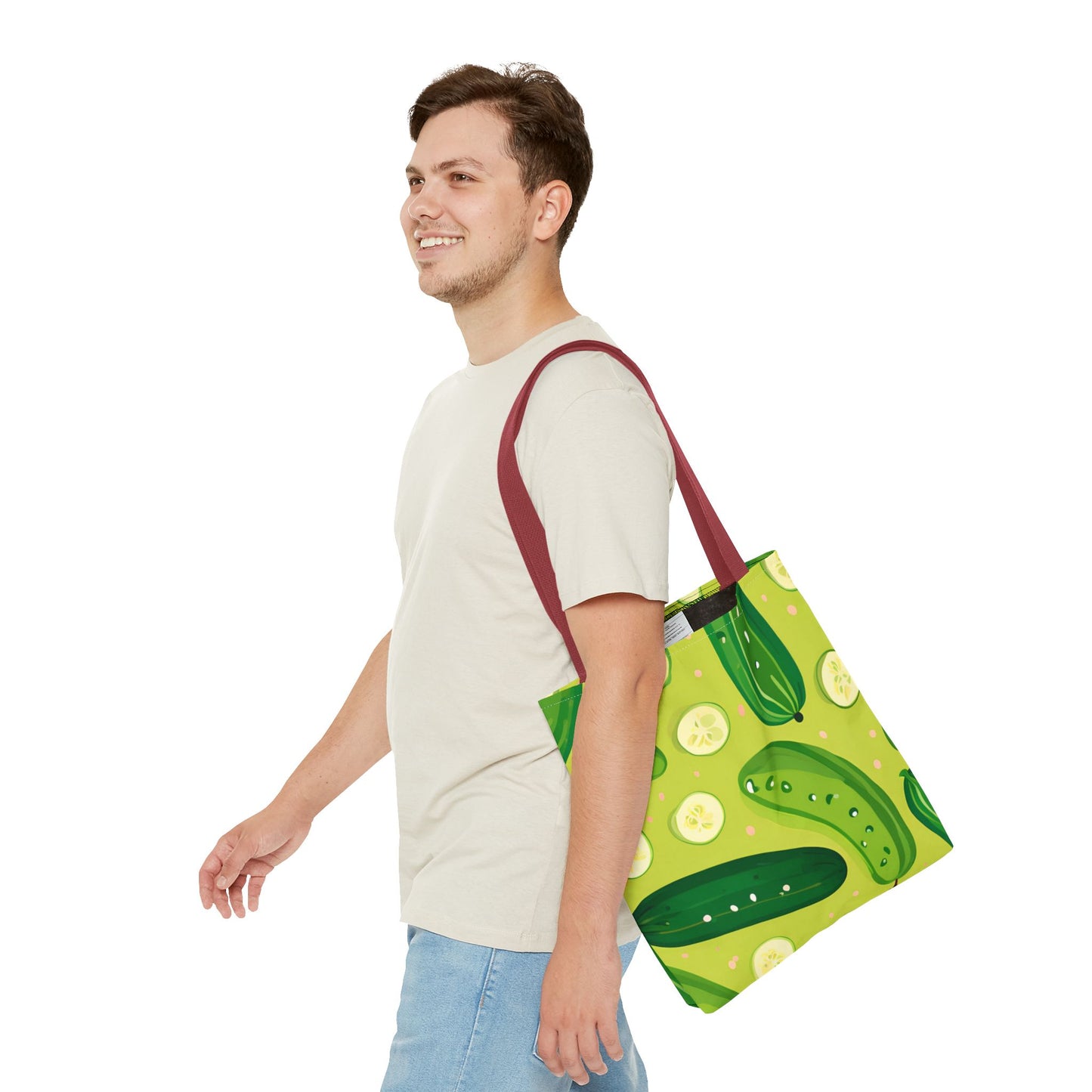 Pickles Pattern Tote Bag - Stylish Reusable Grocery & Beach Bag