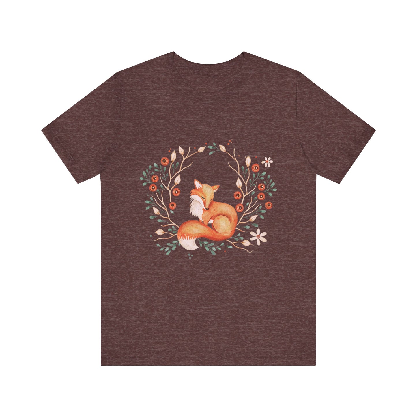 Whimsical Fox Unisex Jersey Tee, Forest Animal Shirt, Cute Gift for Nature Lovers, Relaxed Fit, Eco-Friendly Fabric
