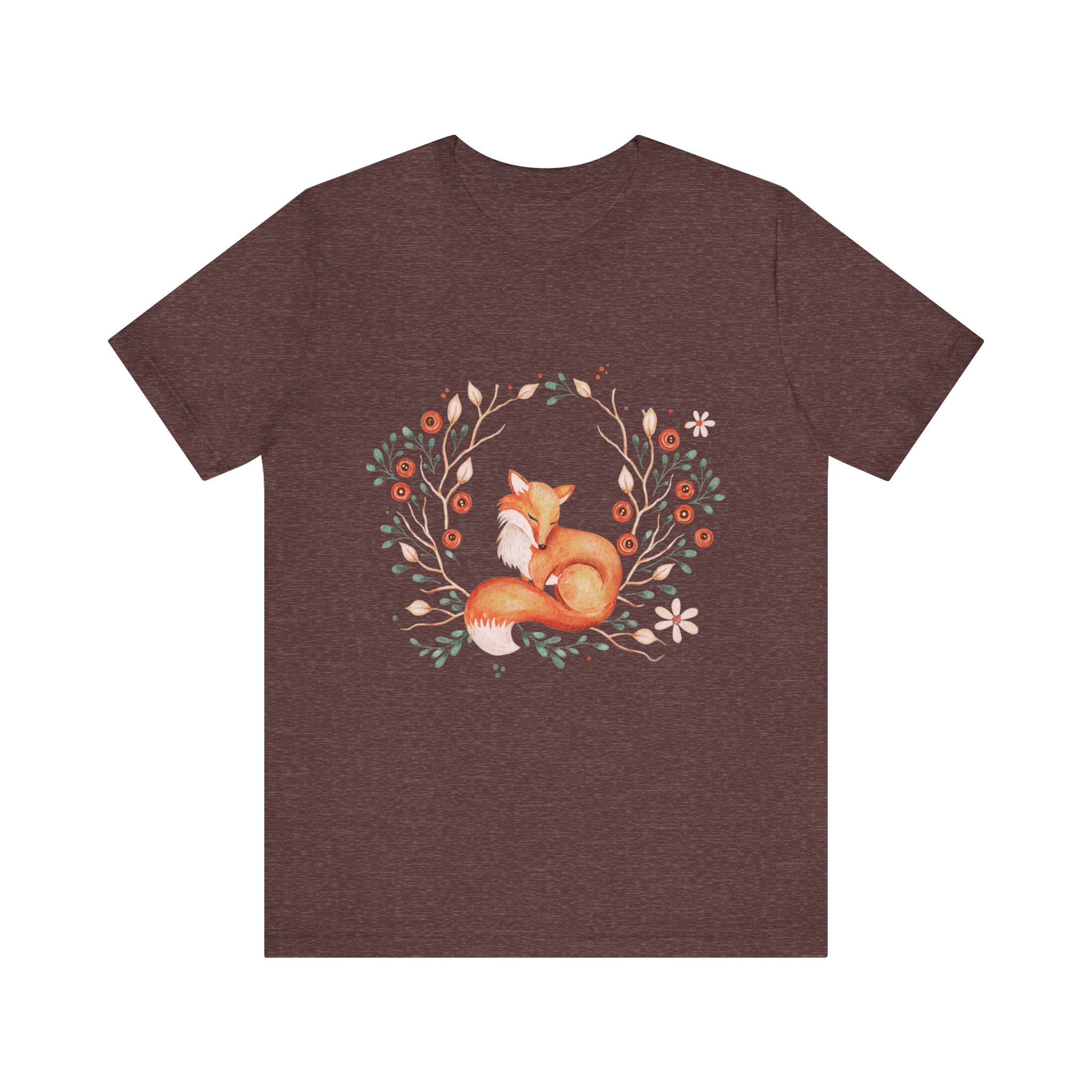 Whimsical Fox Unisex Jersey Tee, Forest Animal Shirt, Cute Gift for Nature Lovers, Relaxed Fit, Eco-Friendly Fabric