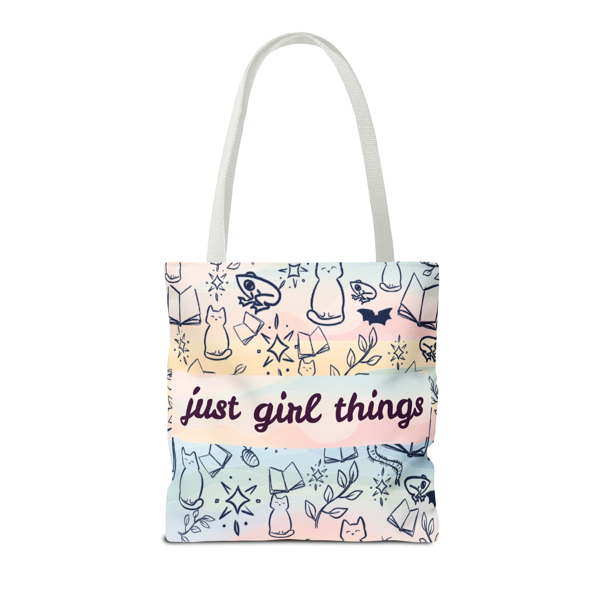 Just Girl Things Tote  "Cats, Books, Frogs & Bats? Yes, Please!"