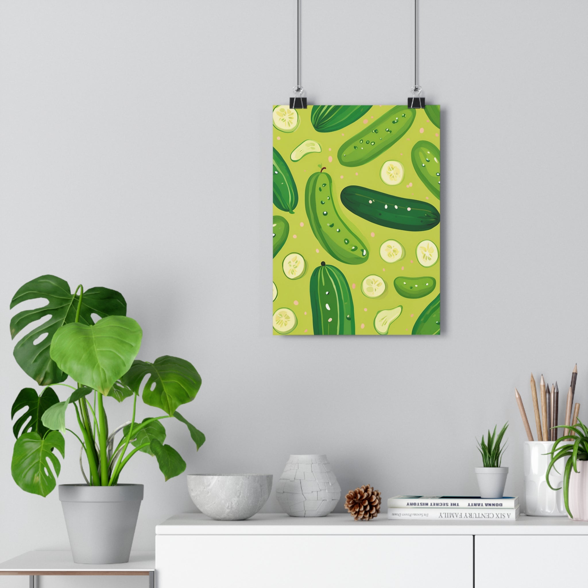 Whimsical Cucumber Giclée Art Print - Fun Kitchen Decor, Perfect for Food Lovers