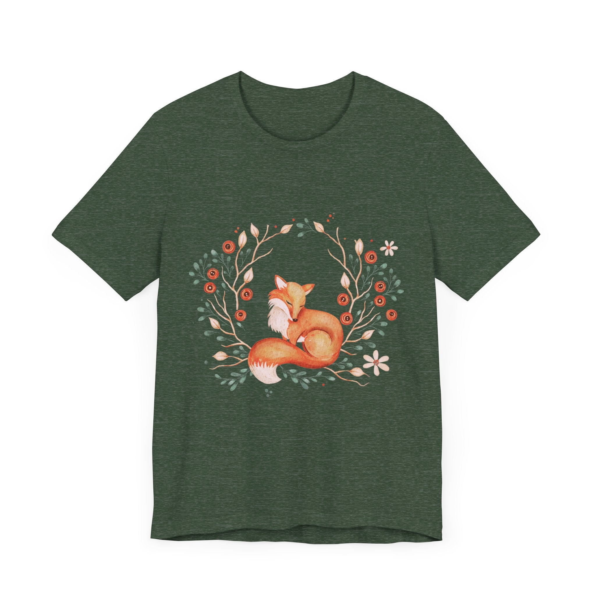 Whimsical Fox Unisex Jersey Tee, Forest Animal Shirt, Cute Gift for Nature Lovers, Relaxed Fit, Eco-Friendly Fabric