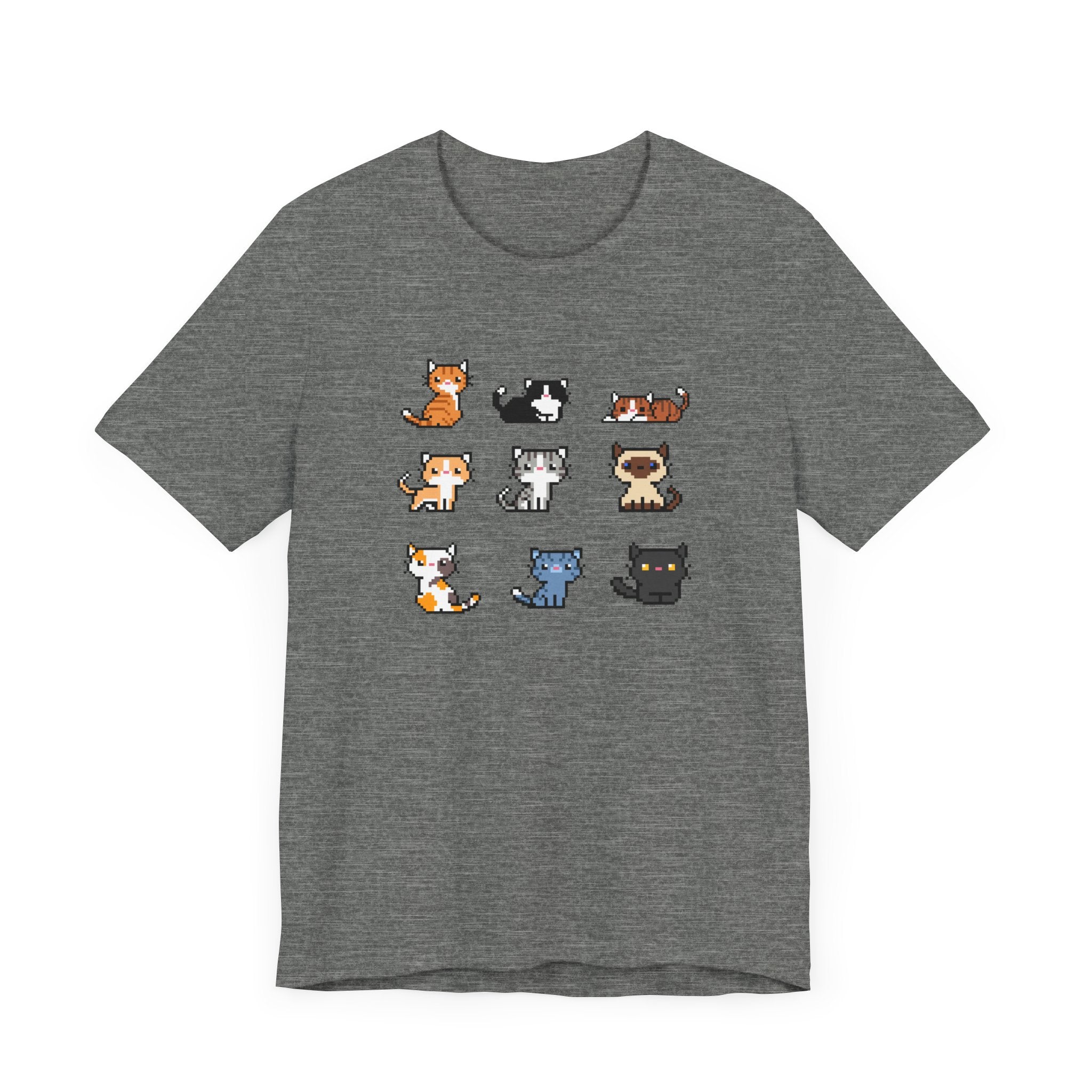 Cute Cat Pixel Art Unisex Short Sleeve Tee