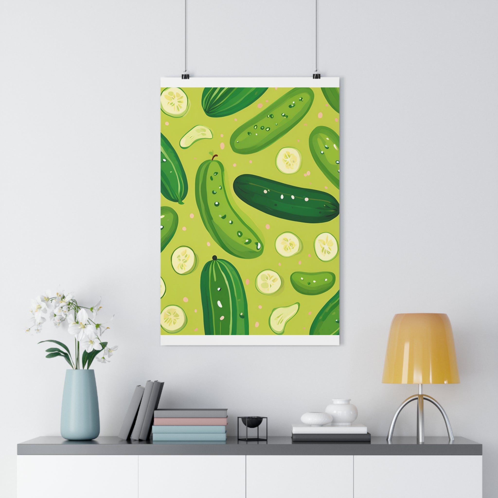 Whimsical Cucumber Giclée Art Print - Fun Kitchen Decor, Perfect for Food Lovers