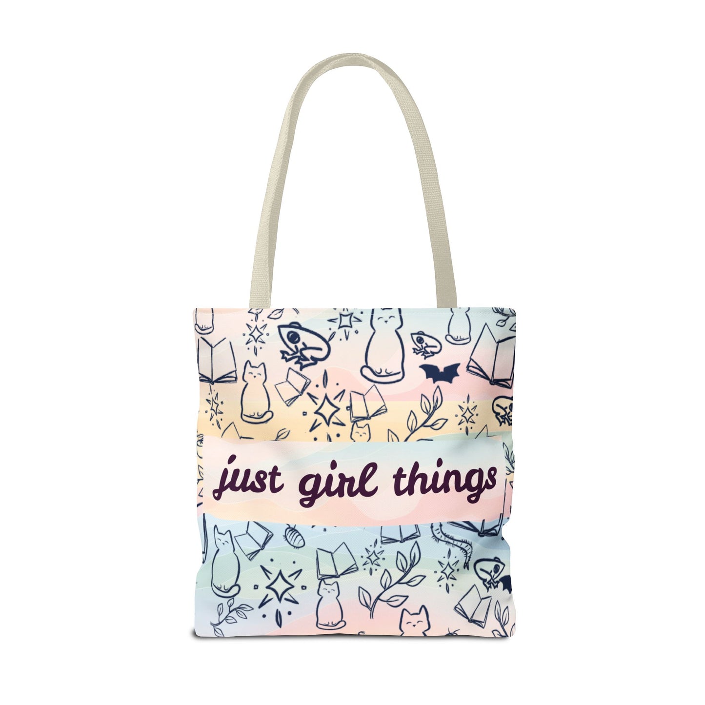 Just Girl Things Tote  "Cats, Books, Frogs & Bats? Yes, Please!"