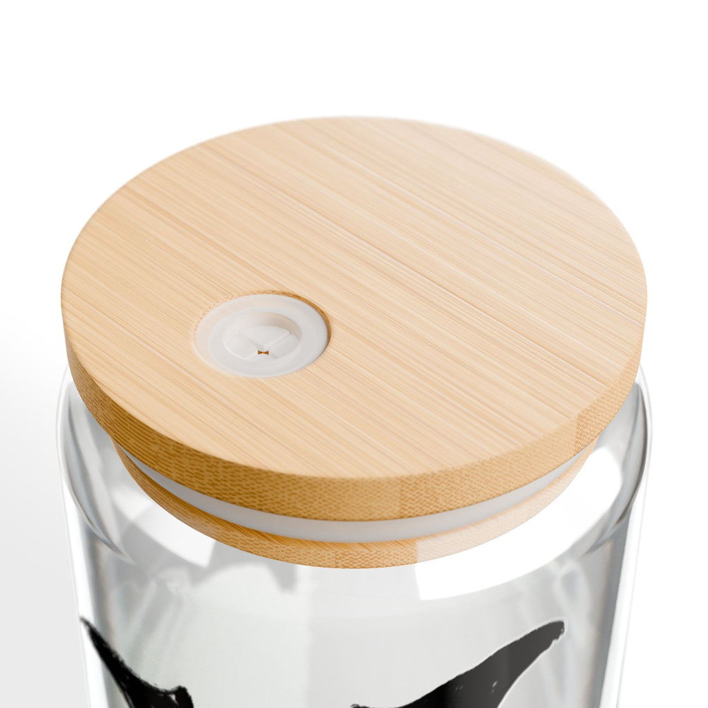 Halloween Bat Sipper Glass - 16oz with Bamboo Lid and Straw