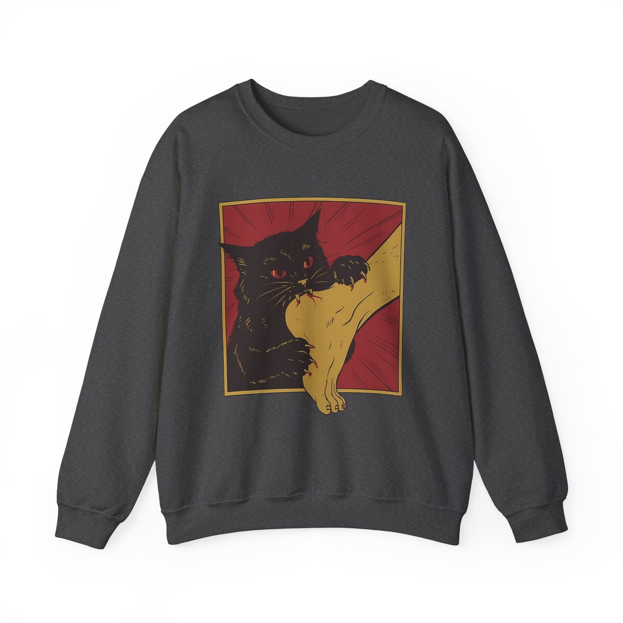 Cat Graphic Sweatshirt - Cozy Unisex Crewneck for Pet Lovers, Perfect for Casual Wear, Gift for Cat Owners, Fun and Comfy!