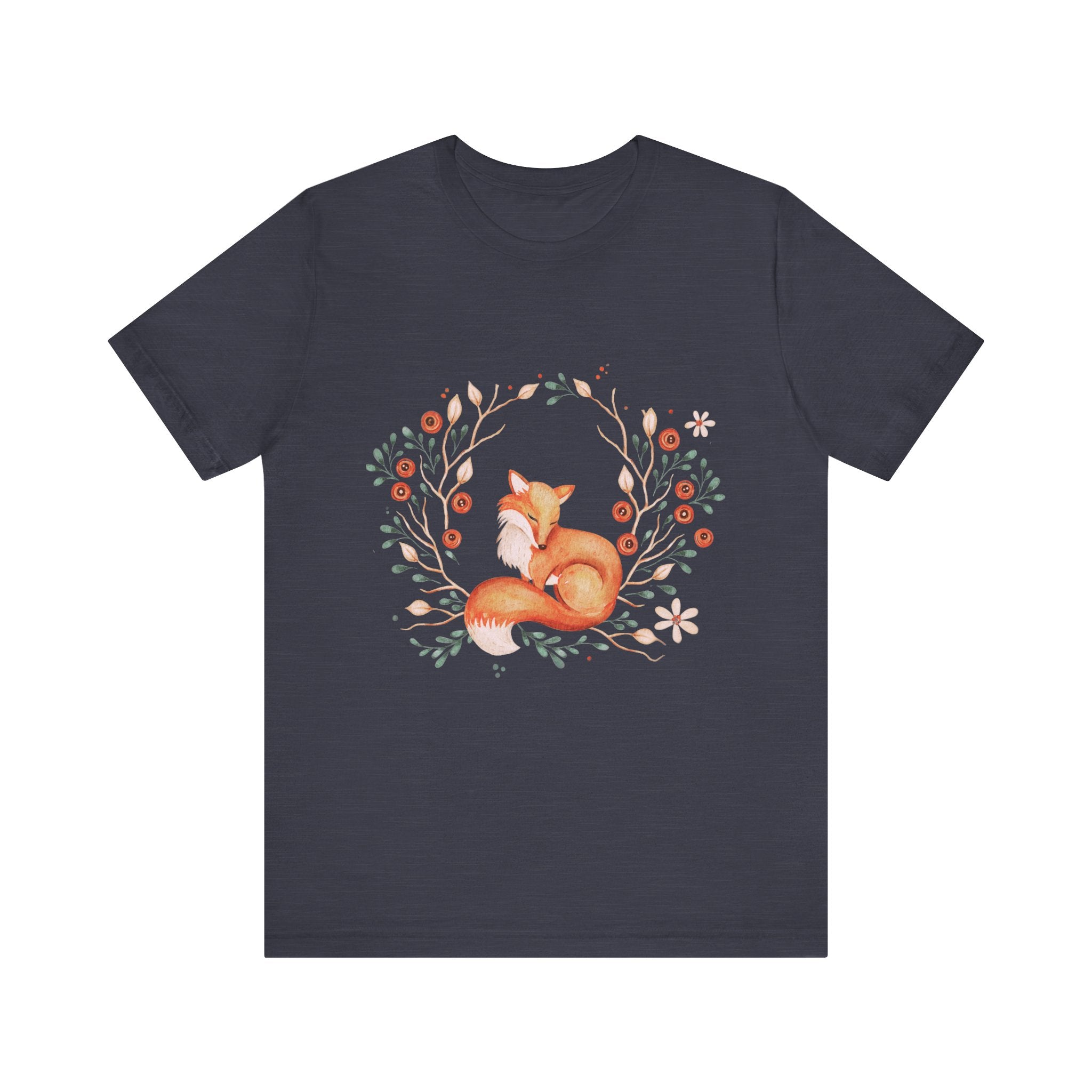 Whimsical Fox Unisex Jersey Tee, Forest Animal Shirt, Cute Gift for Nature Lovers, Relaxed Fit, Eco-Friendly Fabric
