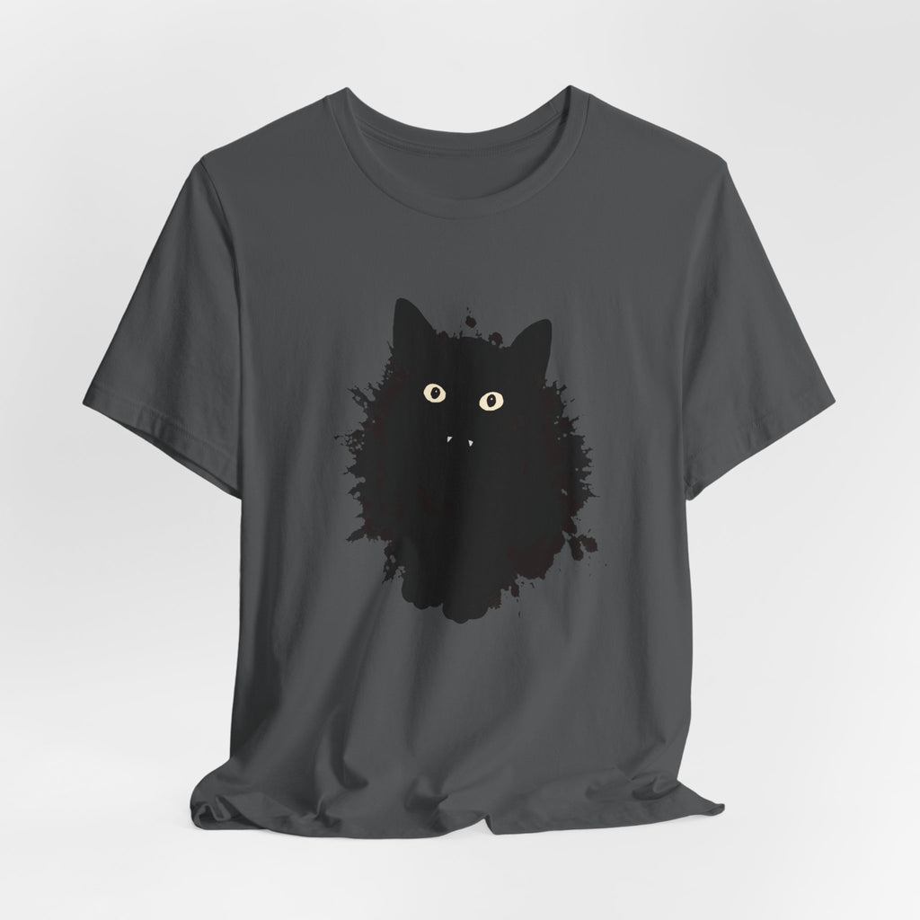 Black Cat Graphic Tee, Cozy Cat Lover T-Shirt, Perfect Gift for Cat Owners, Casual Wear, Animal Lover Apparel