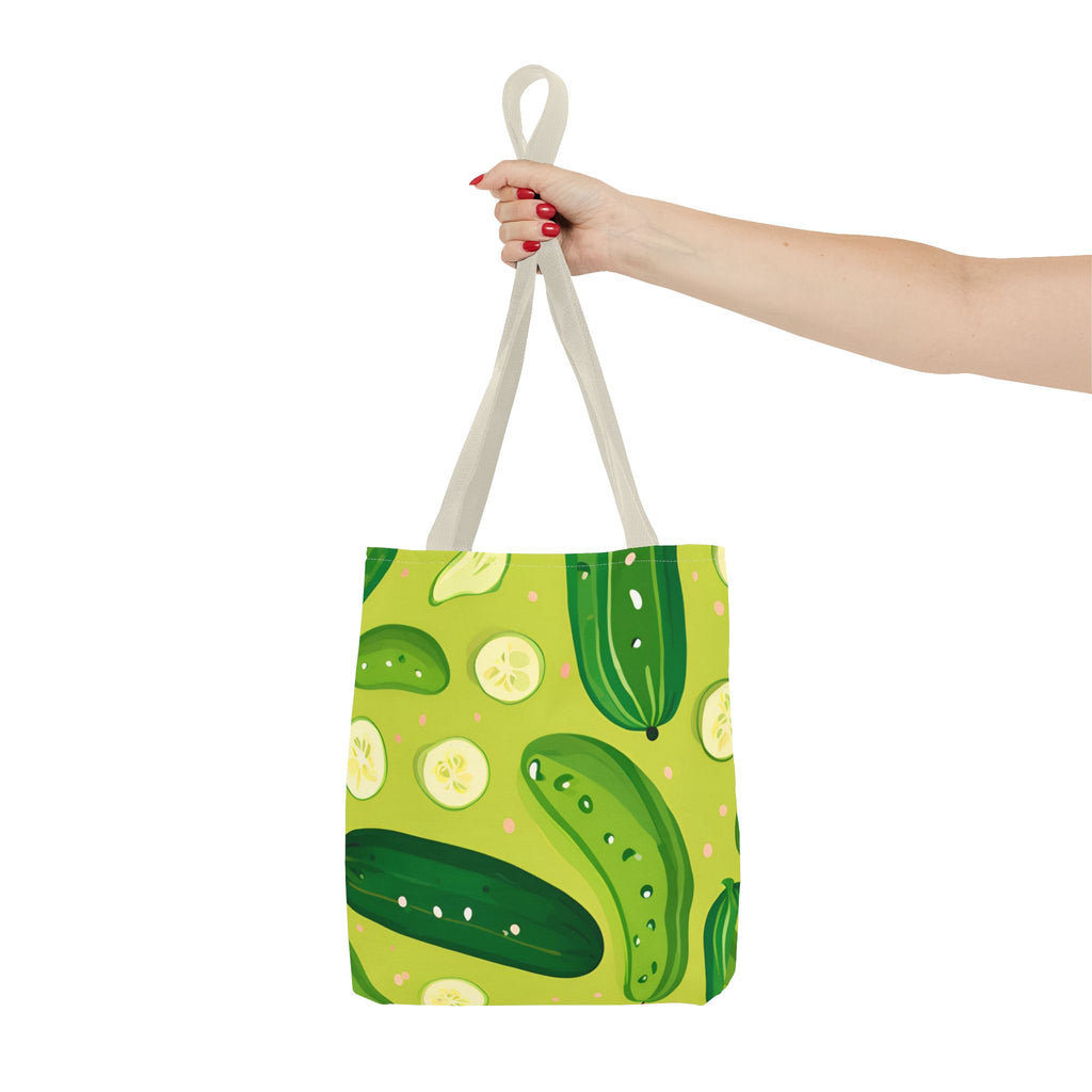Pickles Pattern Tote Bag - Stylish Reusable Grocery & Beach Bag