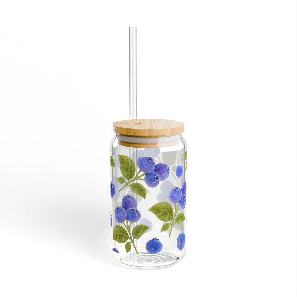Blueberry 16oz Sipper Glass with Bamboo Lid