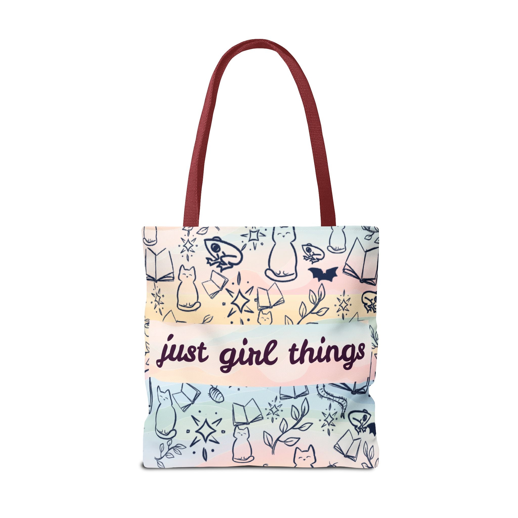 Just Girl Things Tote  "Cats, Books, Frogs & Bats? Yes, Please!"