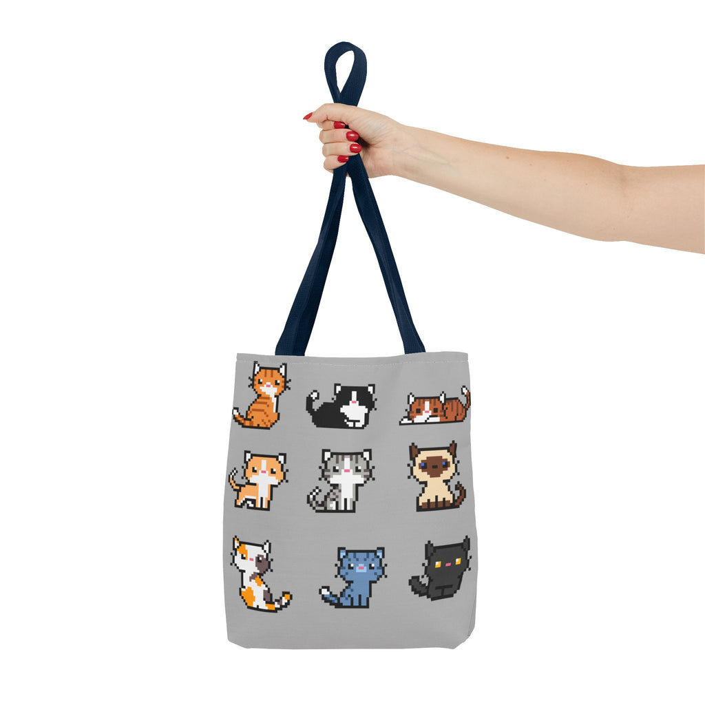 Cute Pixel Art Cat Tote Bag - Perfect for Cat Lovers & Everyday Use