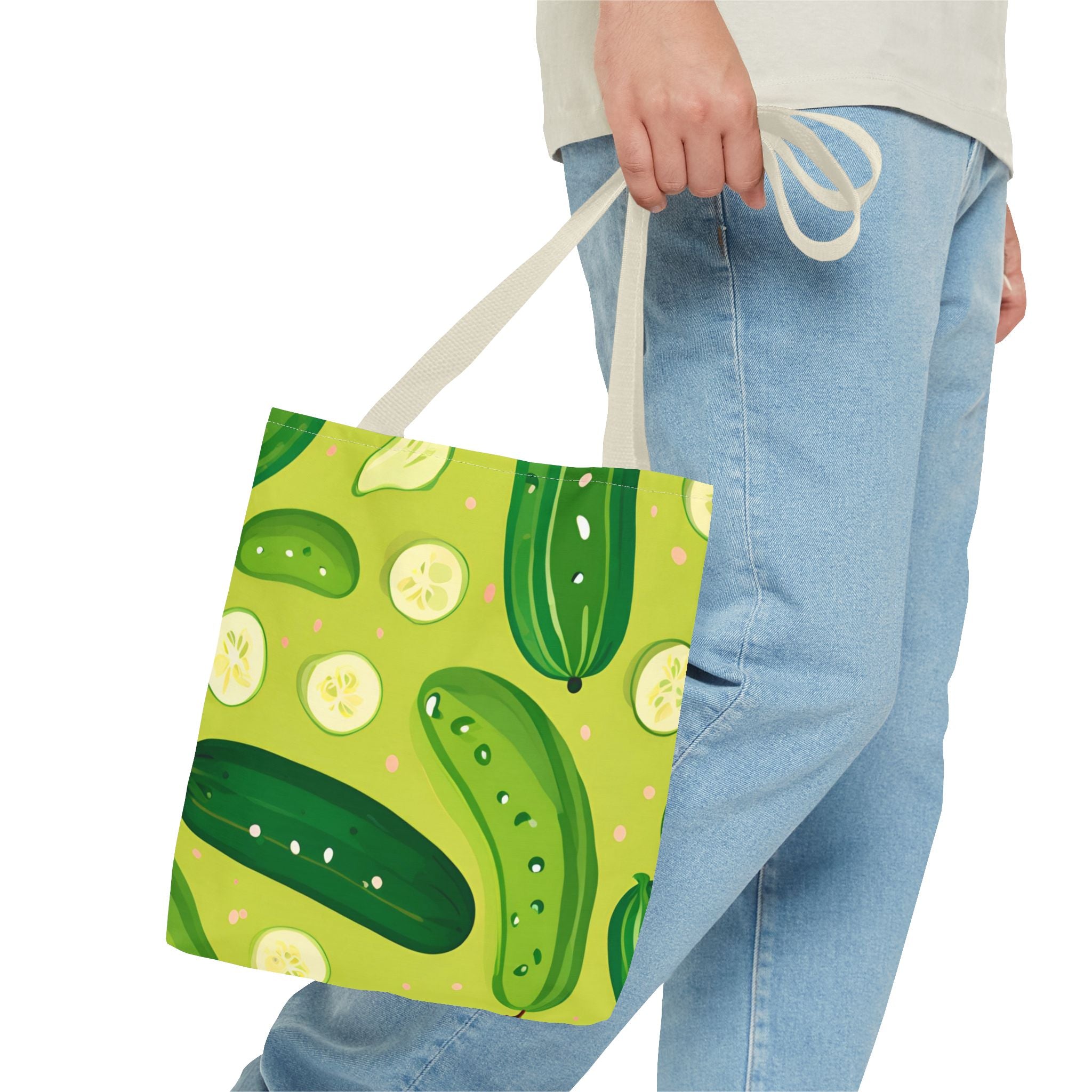 Pickles Pattern Tote Bag - Stylish Reusable Grocery & Beach Bag
