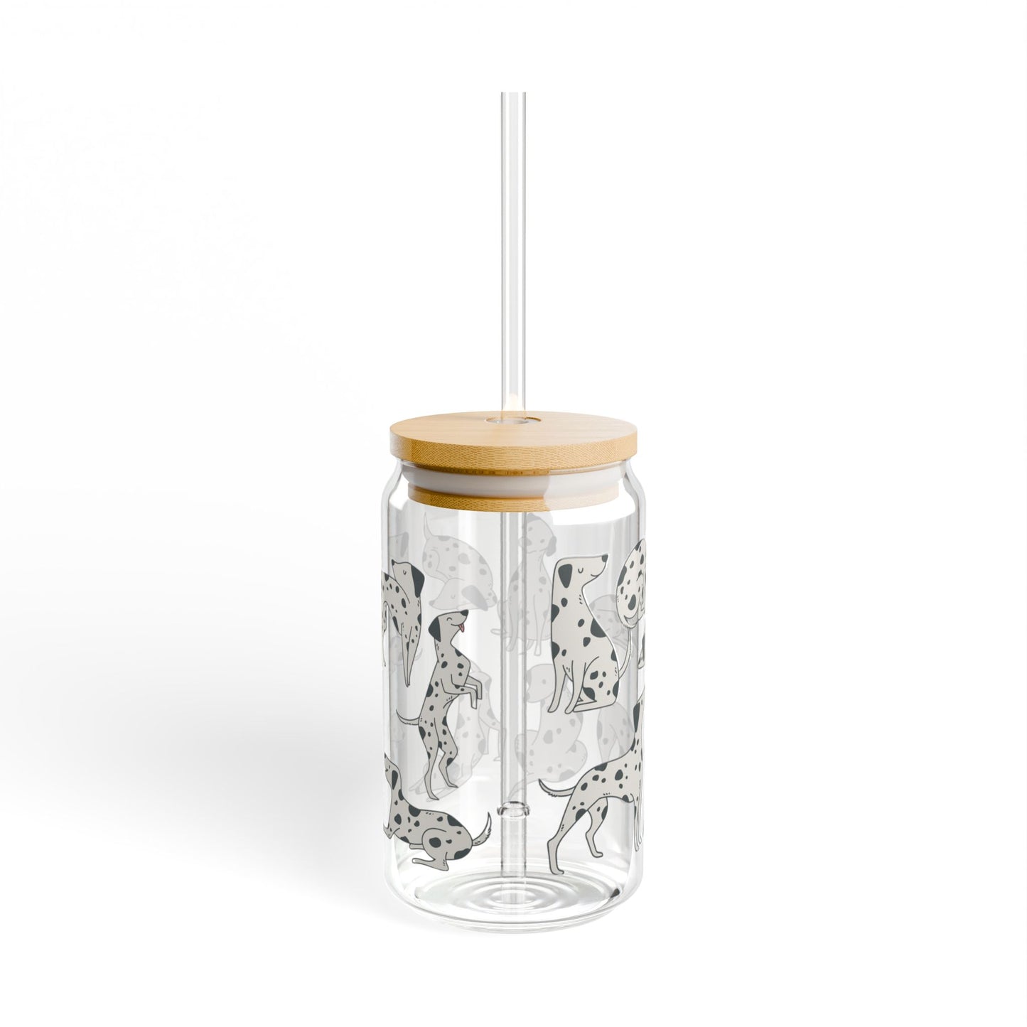 Dalmatian Sipper Glass | Cute Dog Lover Drinkware | Eco-Friendly, Gift for Pet Lovers, Summer Vibes, Home Decor, Fun Party Glass