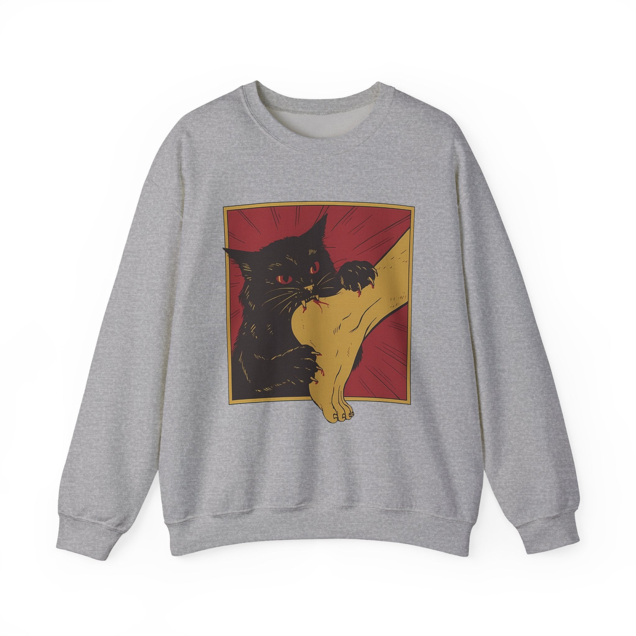 Cat Graphic Sweatshirt - Cozy Unisex Crewneck for Pet Lovers, Perfect for Casual Wear, Gift for Cat Owners, Fun and Comfy!