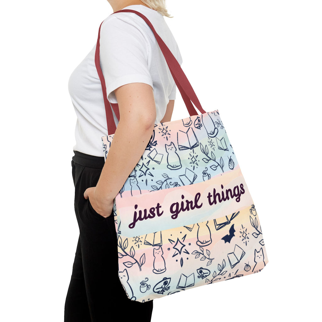Just Girl Things Tote  "Cats, Books, Frogs & Bats? Yes, Please!"