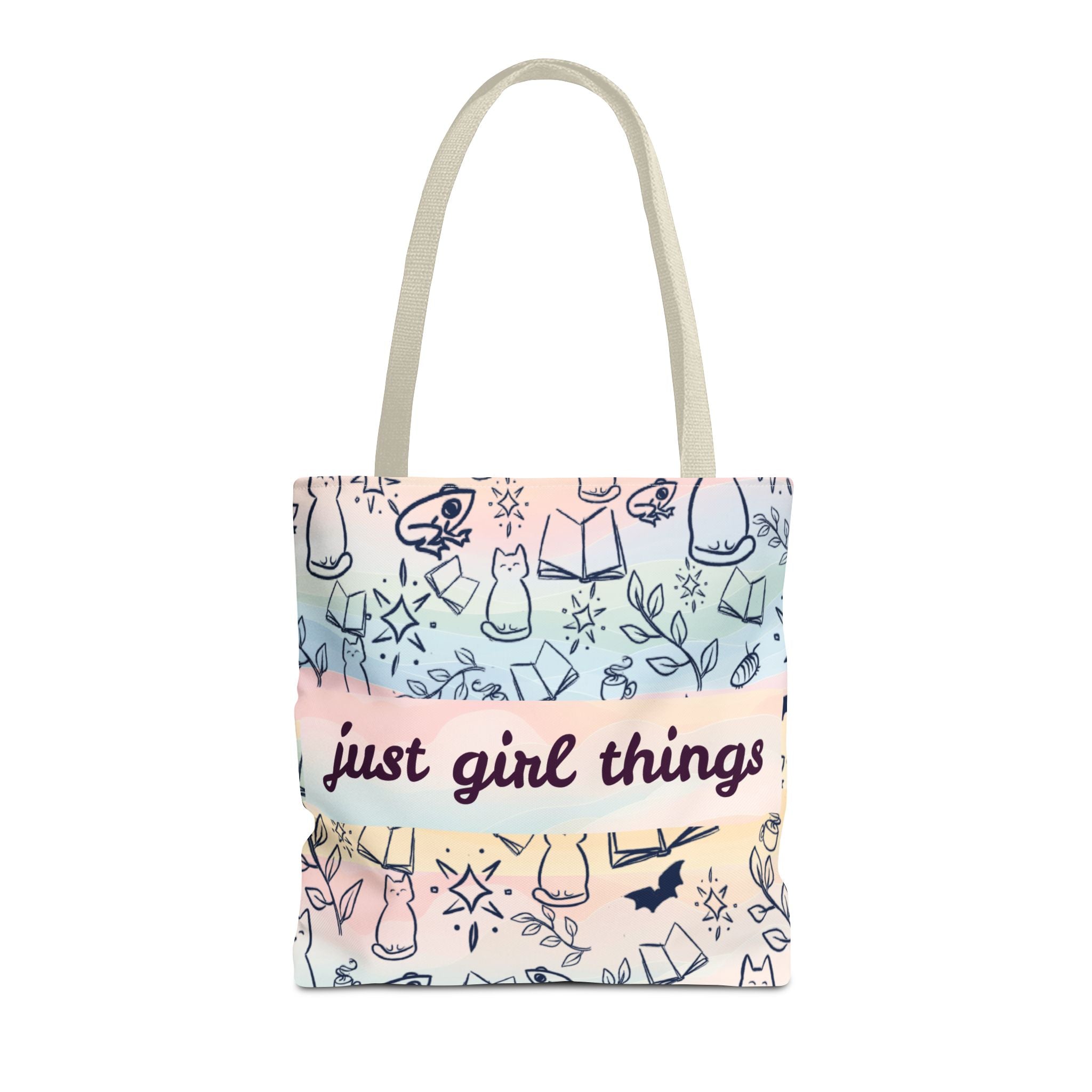 Just Girl Things Tote  "Cats, Books, Frogs & Bats? Yes, Please!"