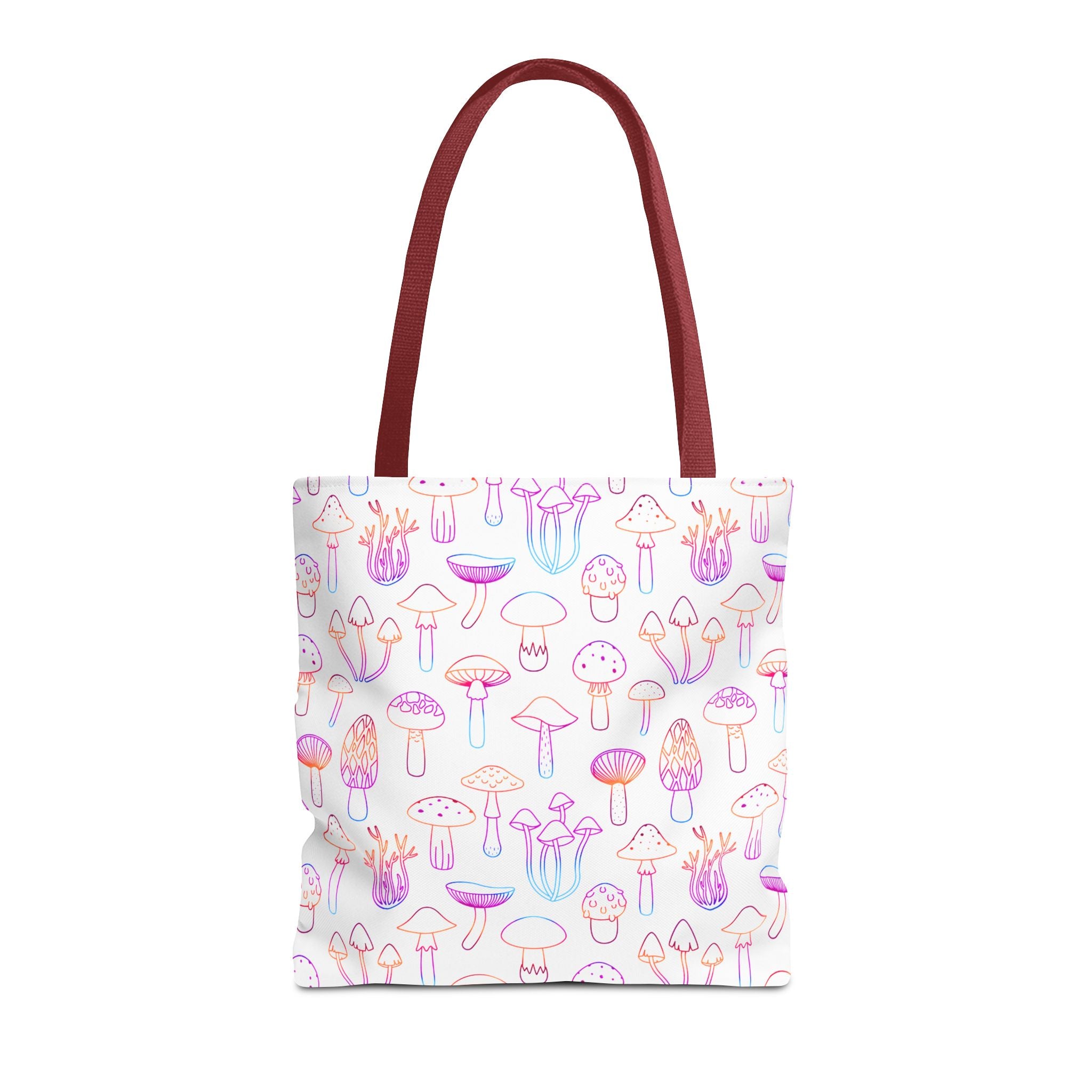 Colorful Mushroom Pattern Tote Bag - Eco-Friendly Grocery or Beach Tote