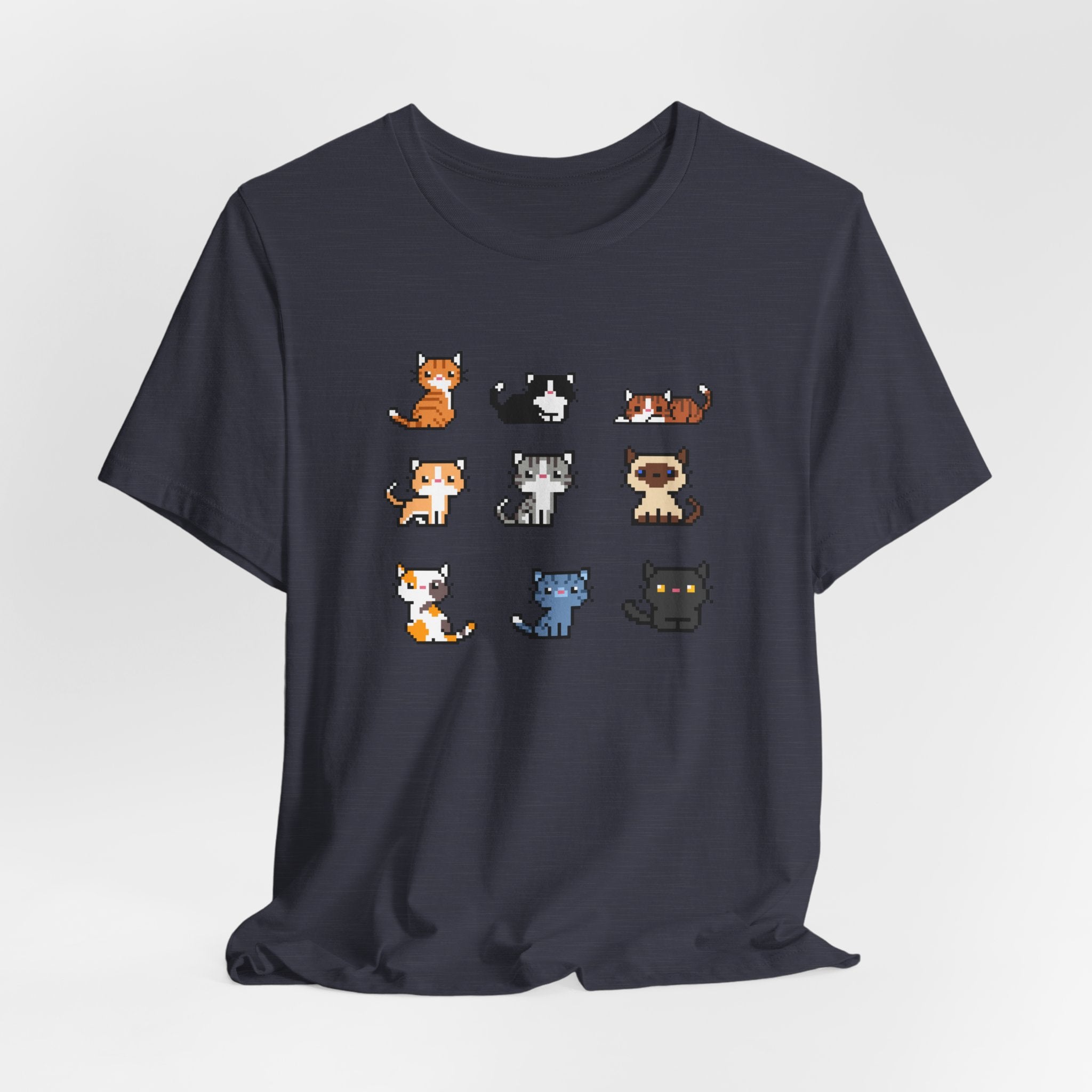 Cute Cat Pixel Art Unisex Short Sleeve Tee