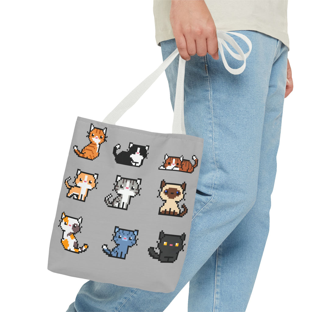 Cute Pixel Art Cat Tote Bag - Perfect for Cat Lovers & Everyday Use