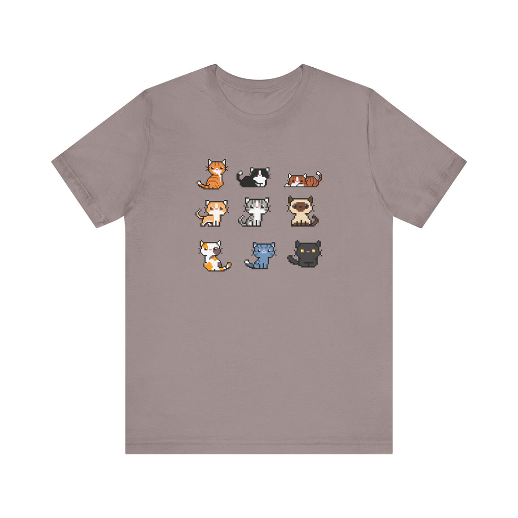 Cute Cat Pixel Art Unisex Short Sleeve Tee
