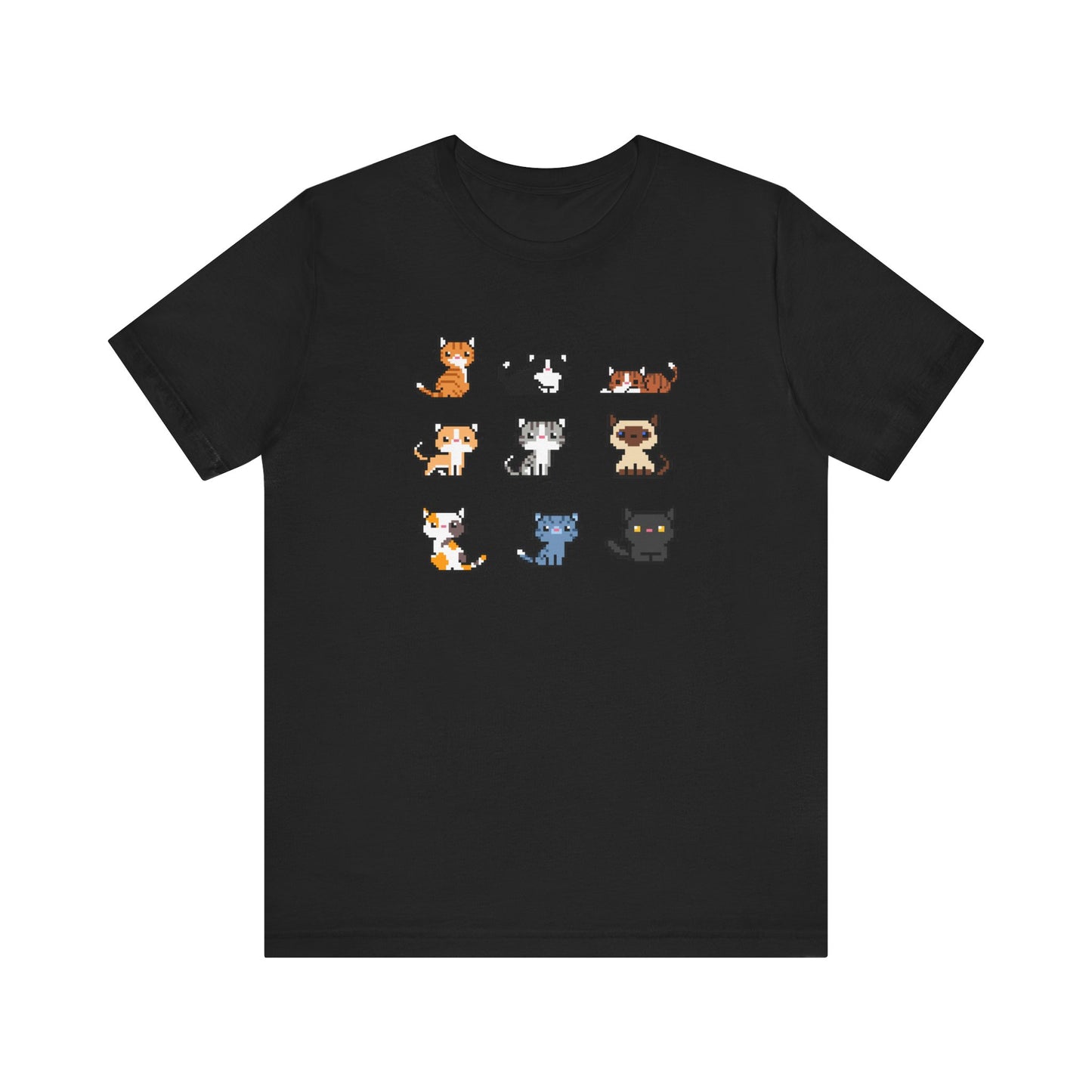 Cute Cat Pixel Art Unisex Short Sleeve Tee