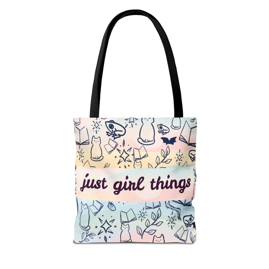 Just Girl Things Tote  "Cats, Books, Frogs & Bats? Yes, Please!"