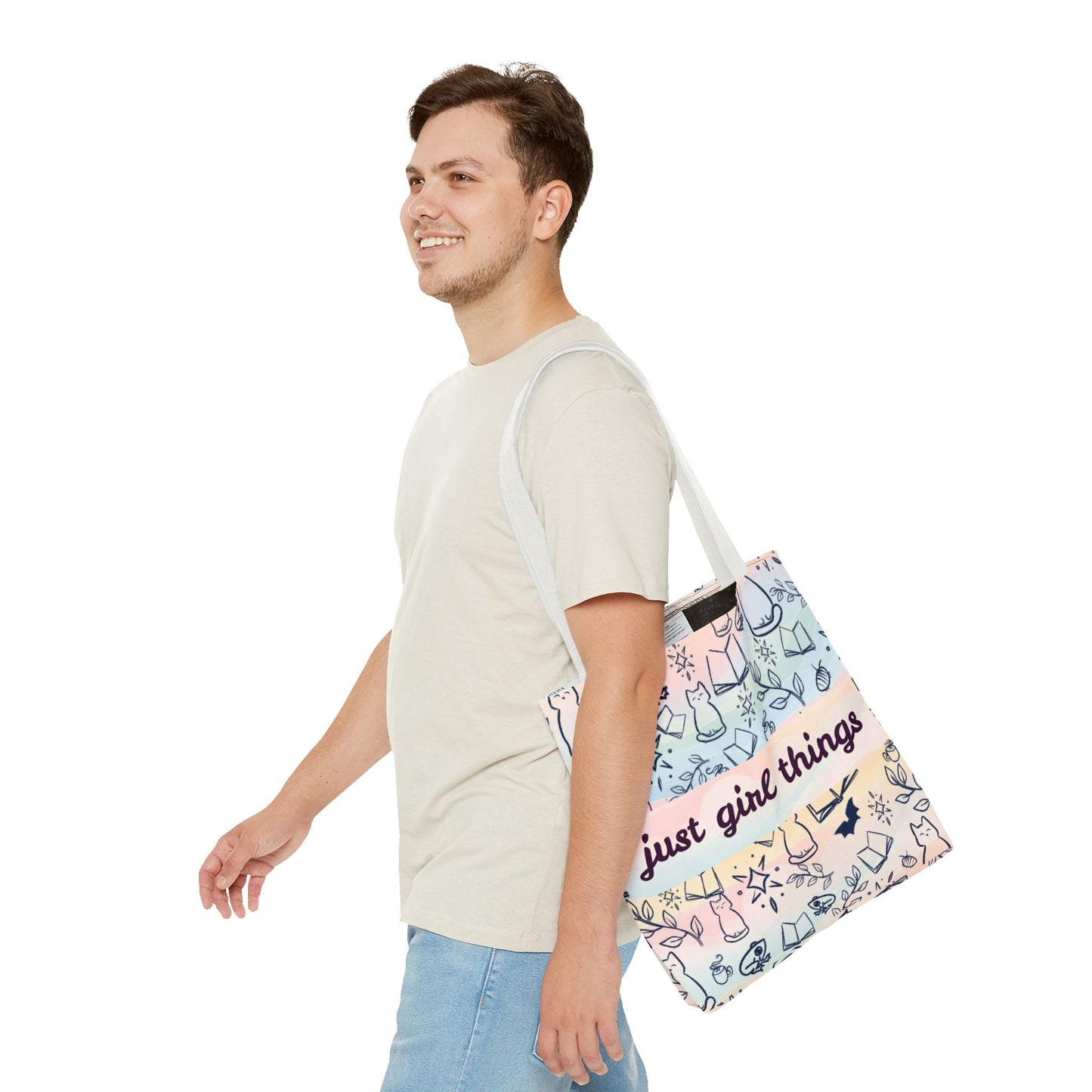 Just Girl Things Tote  "Cats, Books, Frogs & Bats? Yes, Please!"