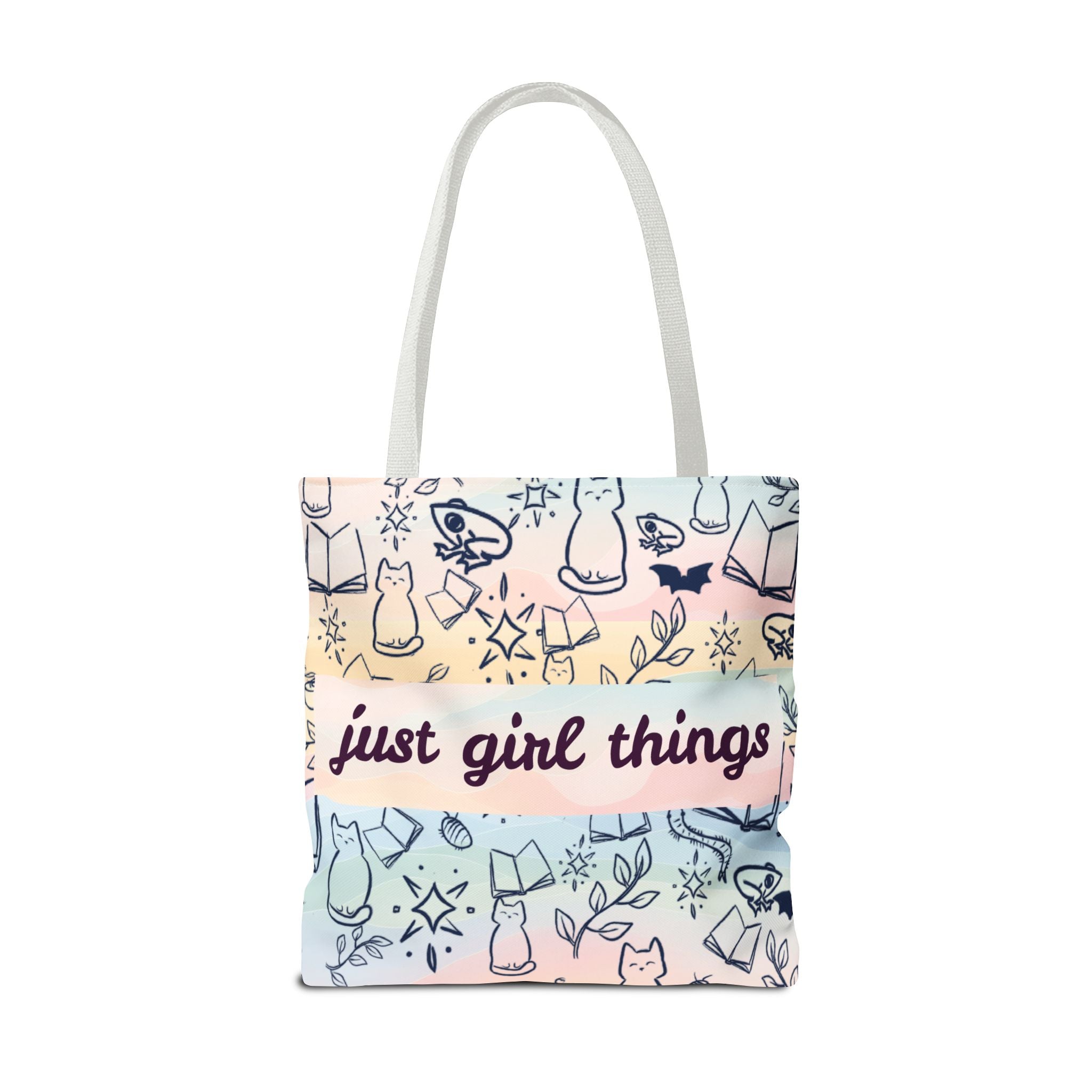 Just Girl Things Tote  "Cats, Books, Frogs & Bats? Yes, Please!"
