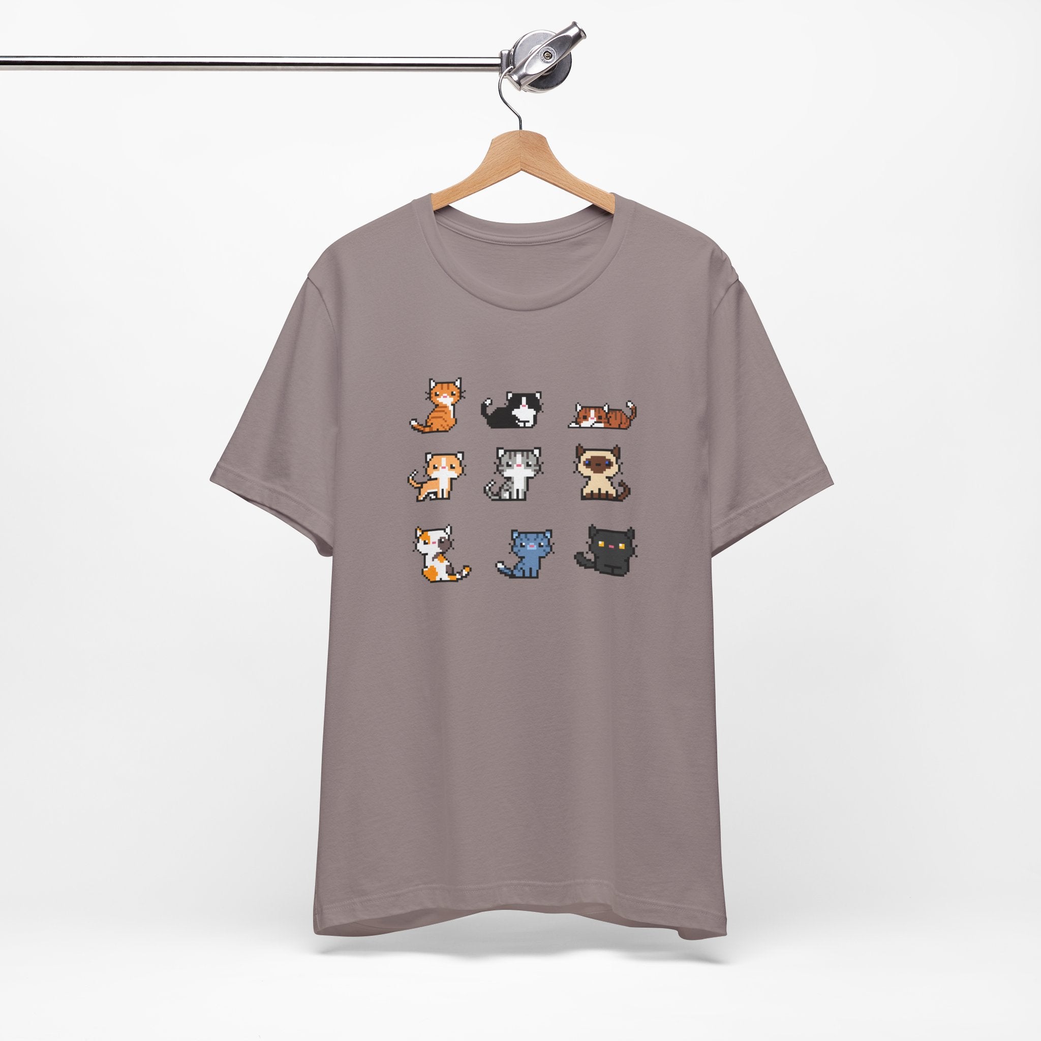 Cute Cat Pixel Art Unisex Short Sleeve Tee