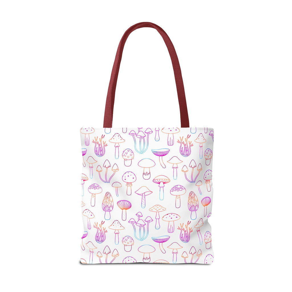 Colorful Mushroom Pattern Tote Bag - Eco-Friendly Grocery or Beach Tote